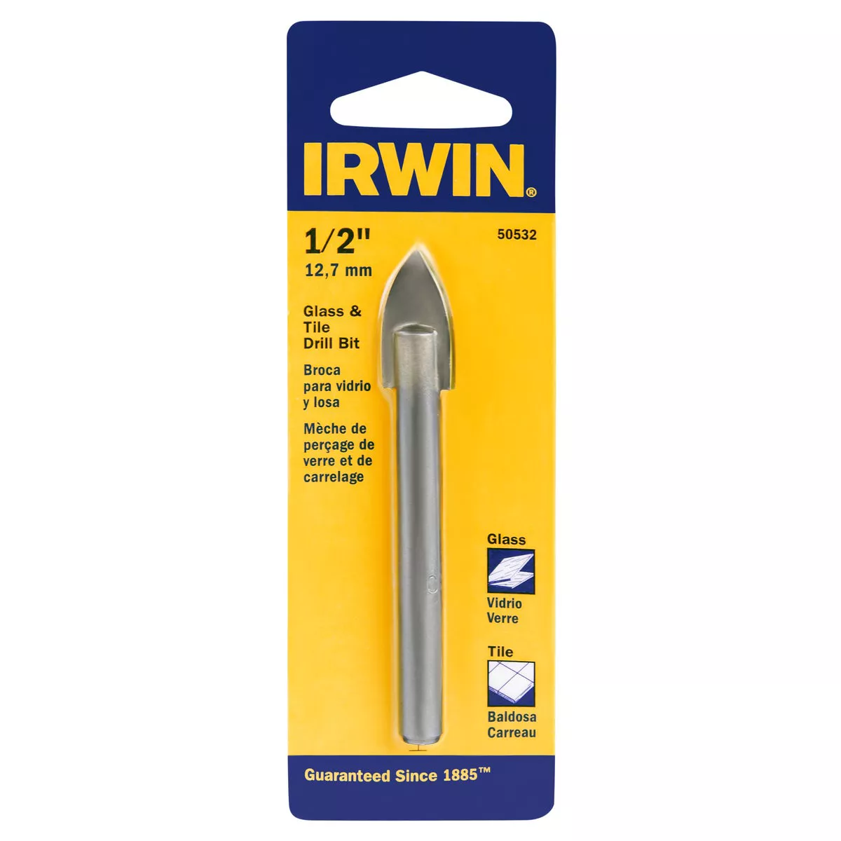 Irwin 1/2 In. x 6-1/4 In. Carbide Glass & Tile Drill Bit