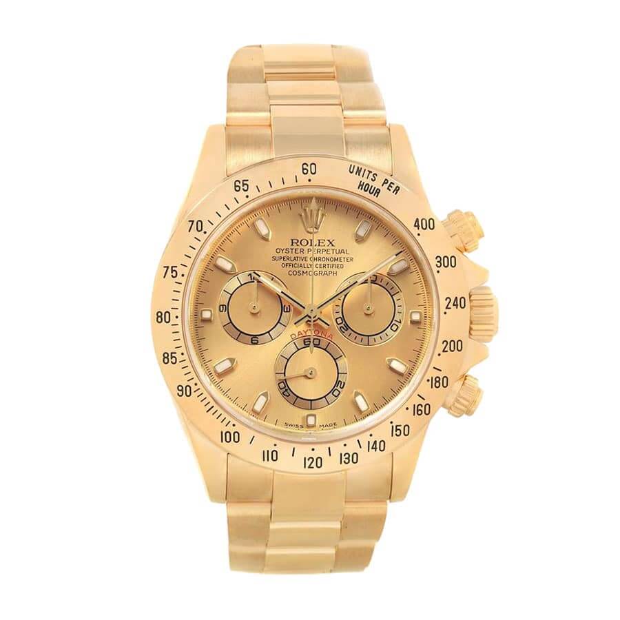 Rolex Daytona Cosmograph Yellow Gold Dial 116528 Oyster Replica - Elite Watch Atelier