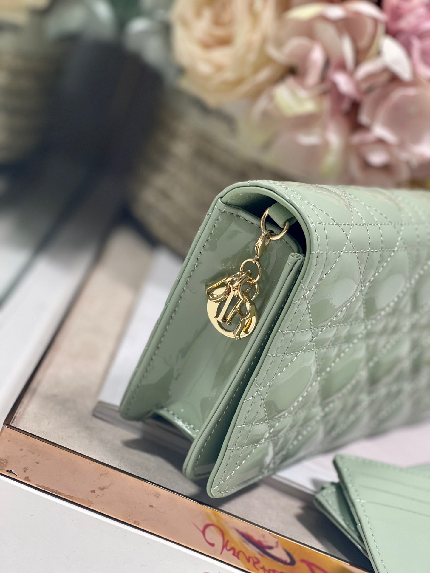 Christian Dior Lady Dior Pouch Seafoam, For Women, Women’s Handbags 8.5in/21.5cm CD1:1High-quality replica