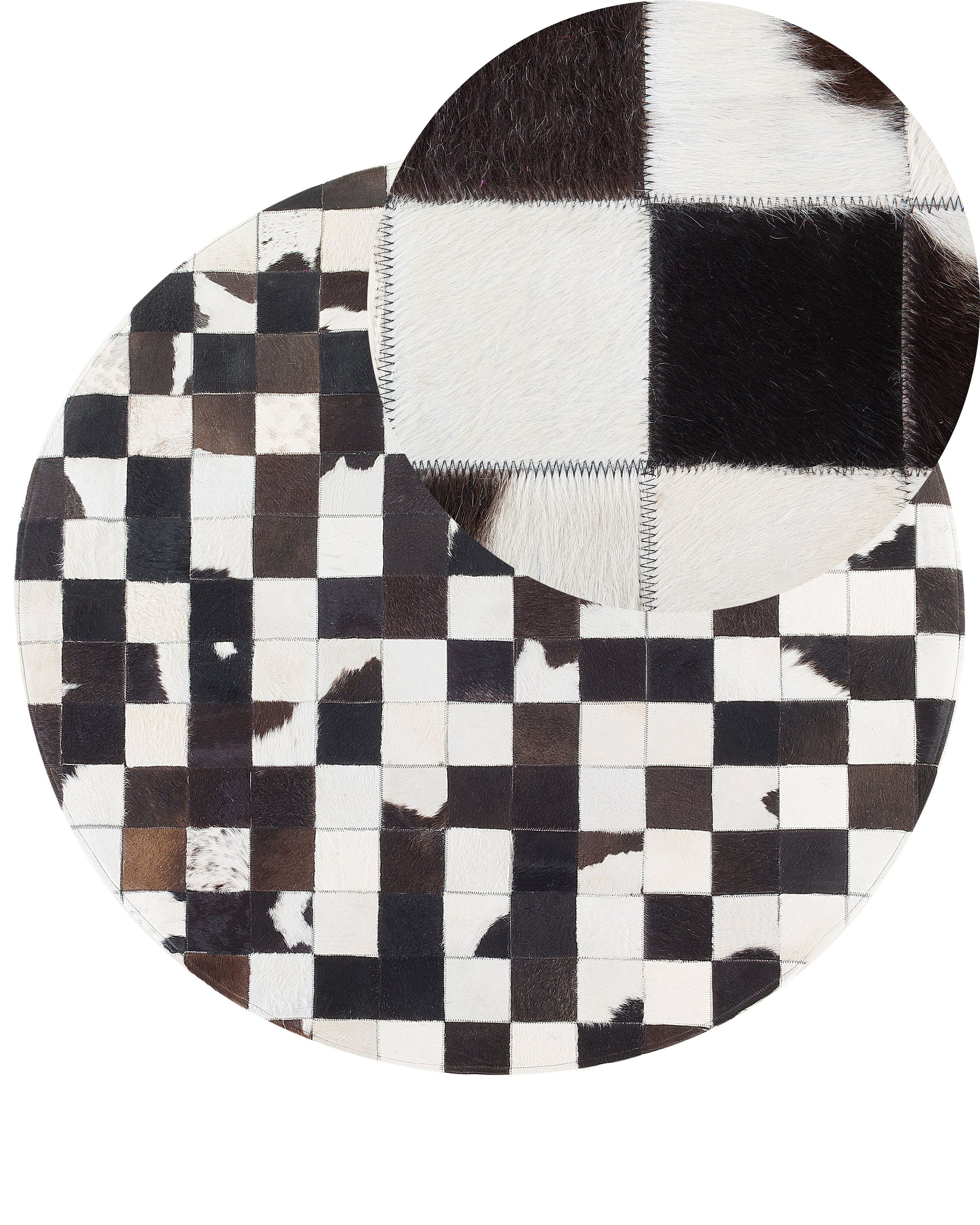 Rug BERGAMA Brown ø 140 cm Leather