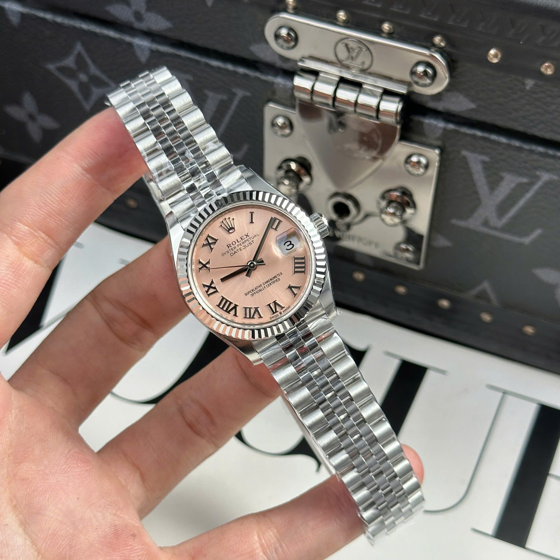 Rolex DateJust Replica Watch Women Dial Pink Automatic Movement THB Factory 31mm - Elite Watch Atelier
