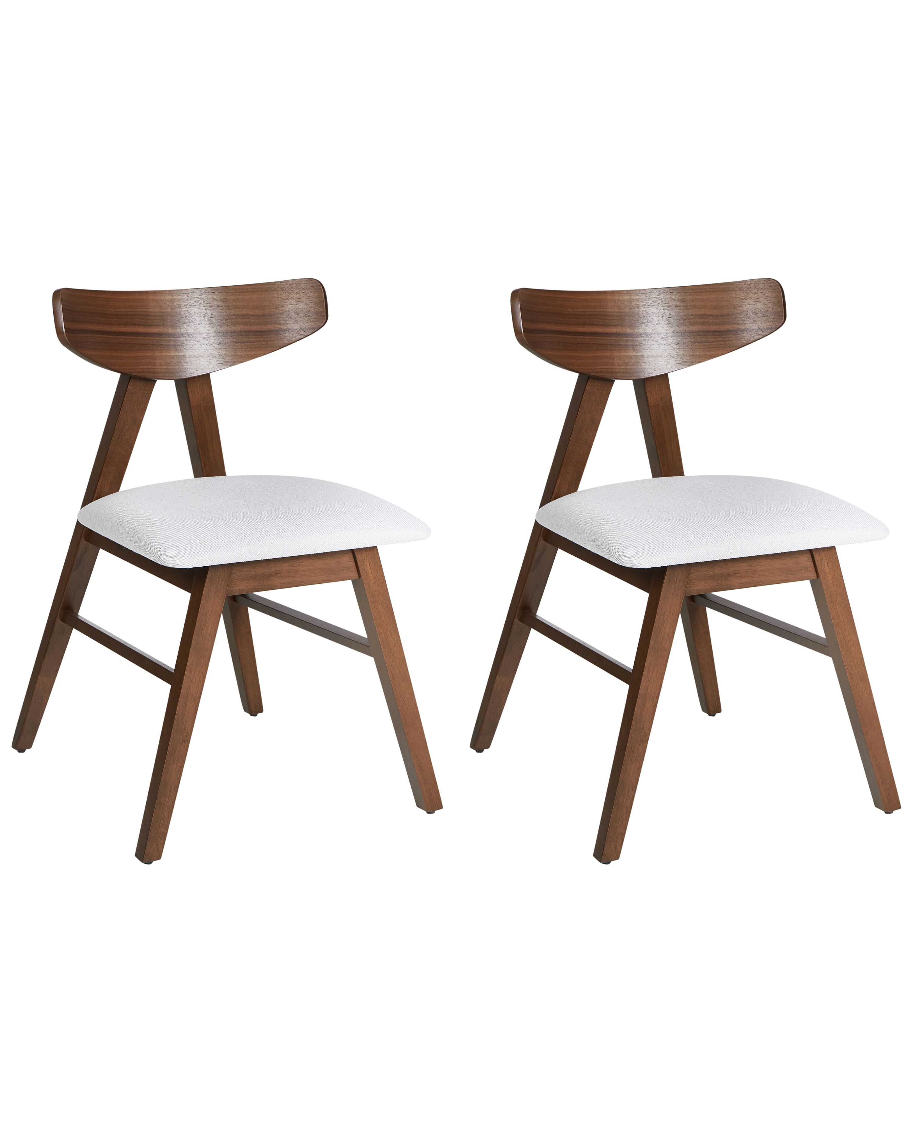 Set of 2 Dining Chairs LACOTA Wood Dark Brown/ Grey