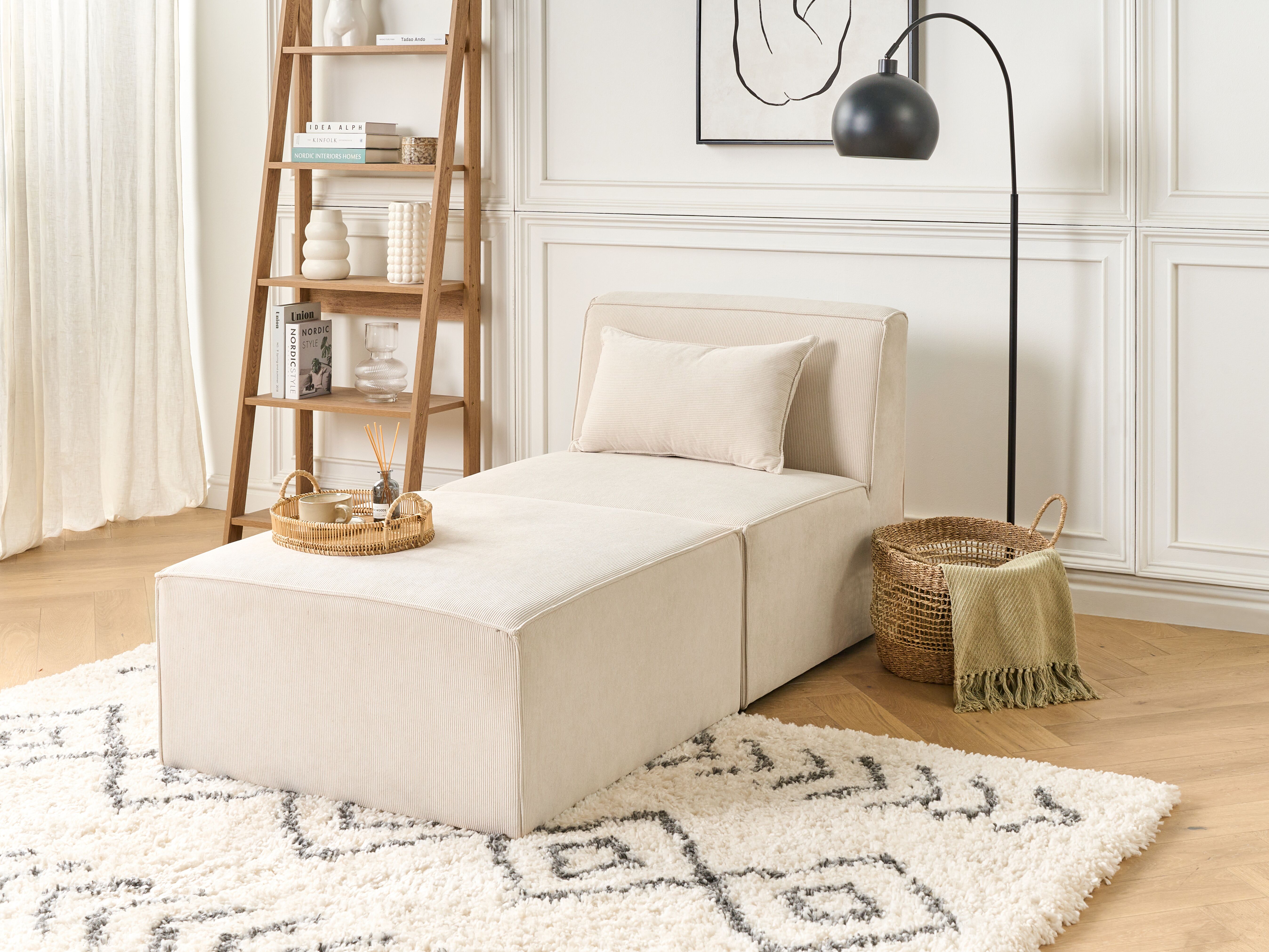 Chaise Longue LEMVIG Corduroy Light Beige