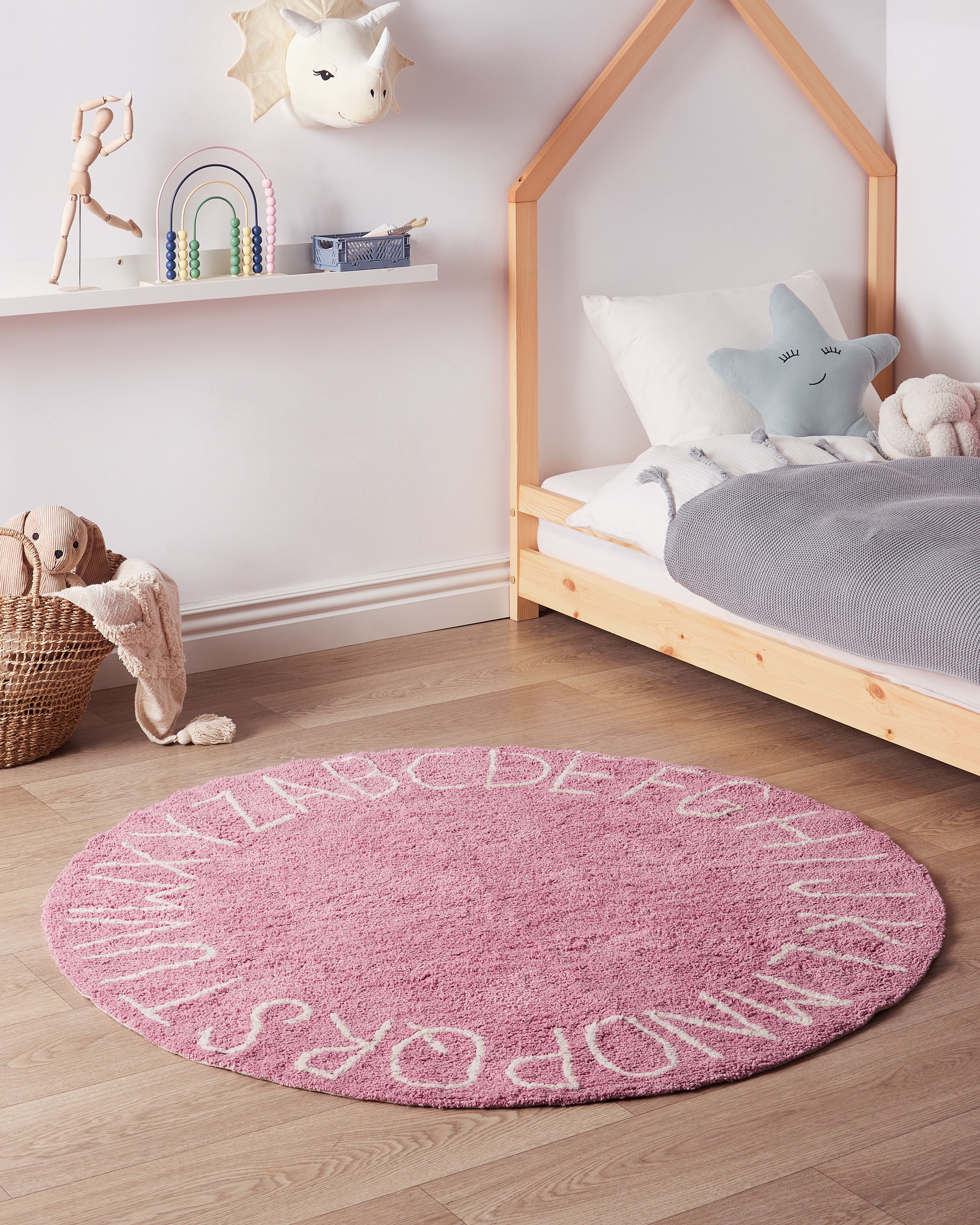 Kids Rug VURGUN Pink ø 120 cm Cotton