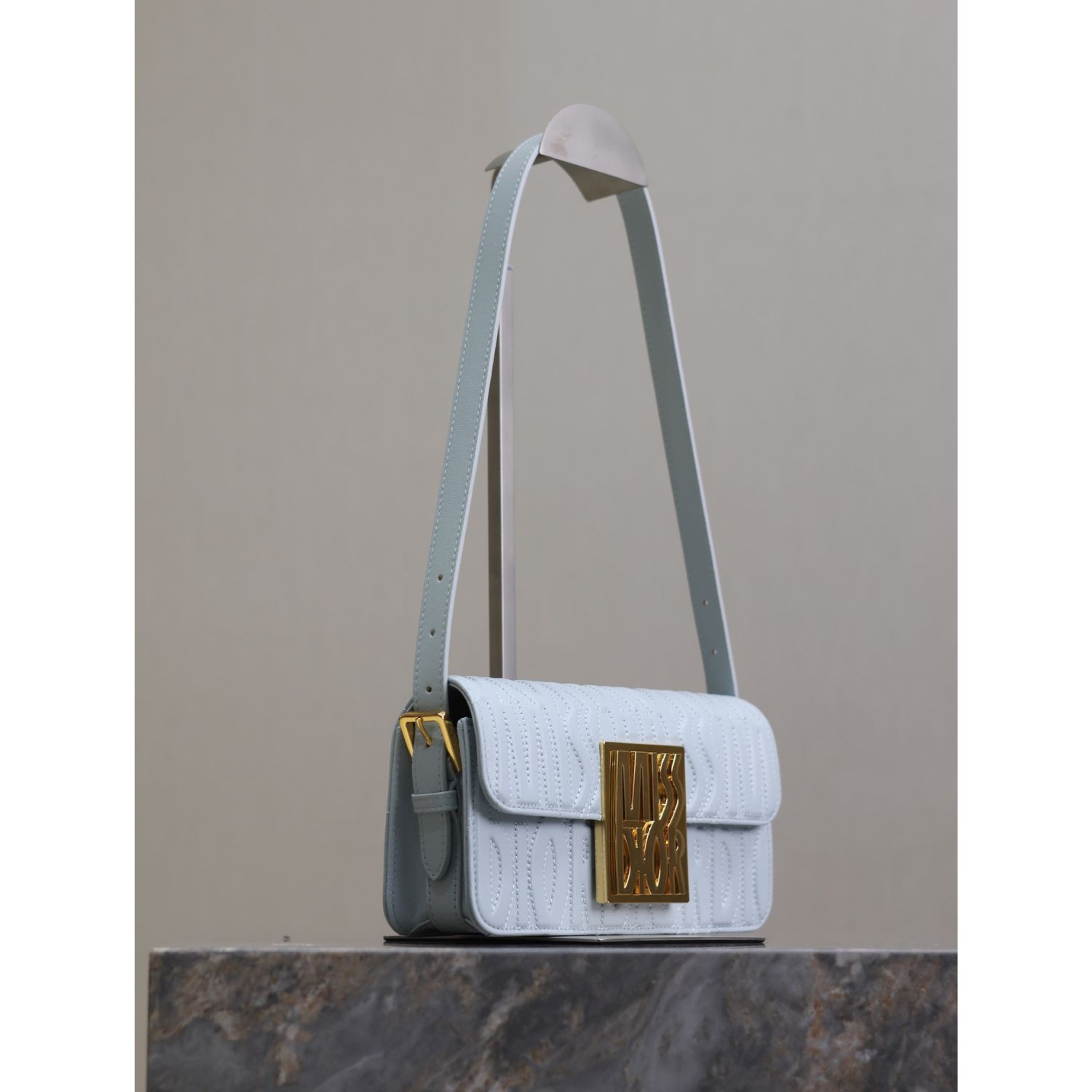 Miss Dior Flap Bag Pale Blue For Women 22cm/8.5in – M2610UBOS_M23B1:1High-quality replica