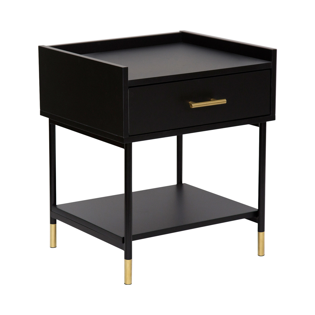 Bedside table "Tedy" Black, H.53 cm