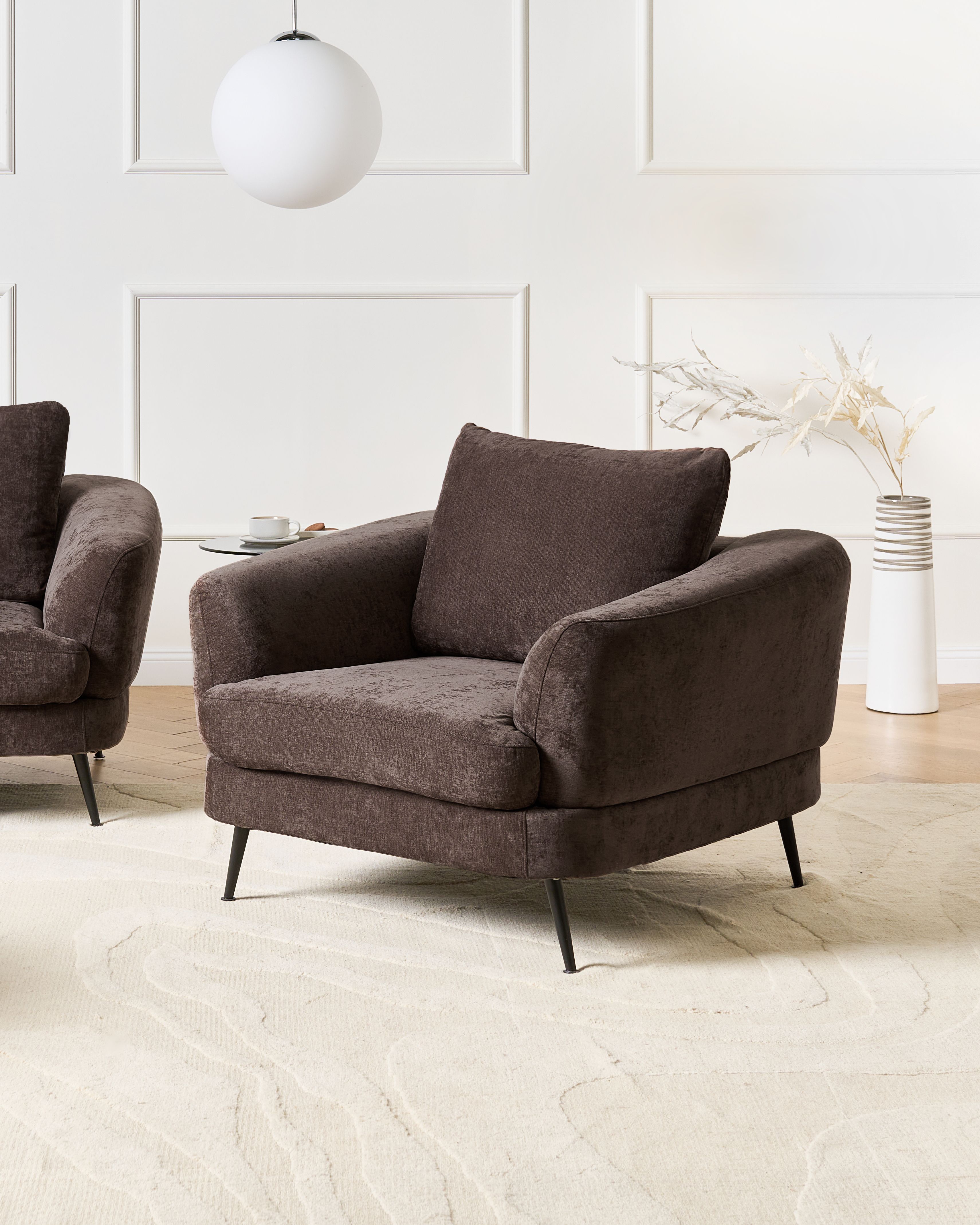 Armchair KJAER Chenille Dark Brown