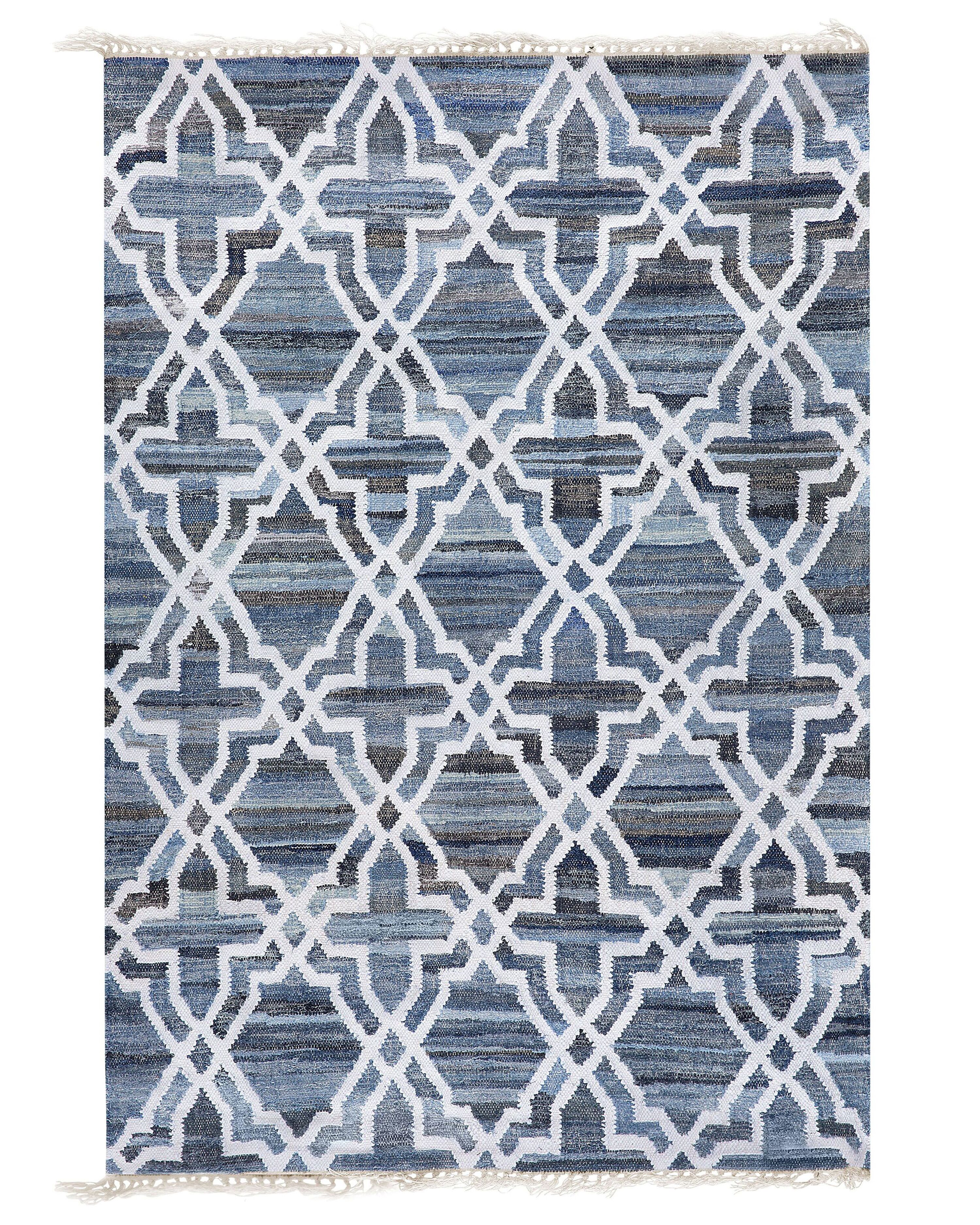 Rug ADIYAMAN Blue 140 x 200 cm Cotton
