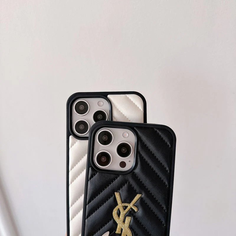 Saint Black & White Leather iPhone Case - Wholesale & Influencer