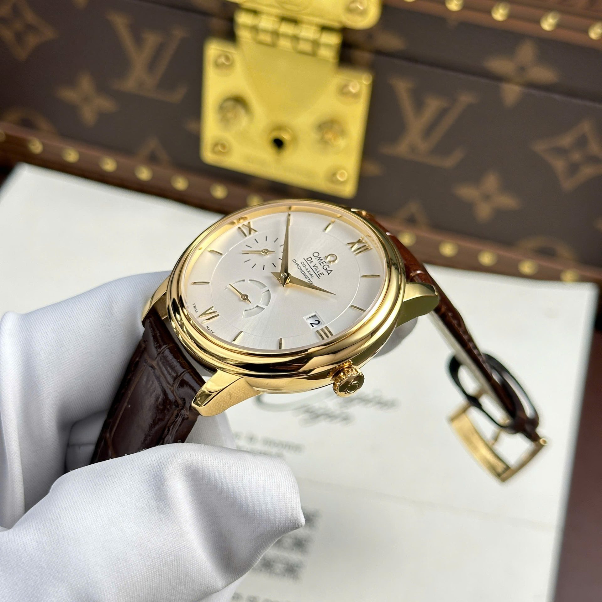 Omega De Ville Prestige Power Reserve Replica 11 Watch Leather Strap 39.5mm - Top club