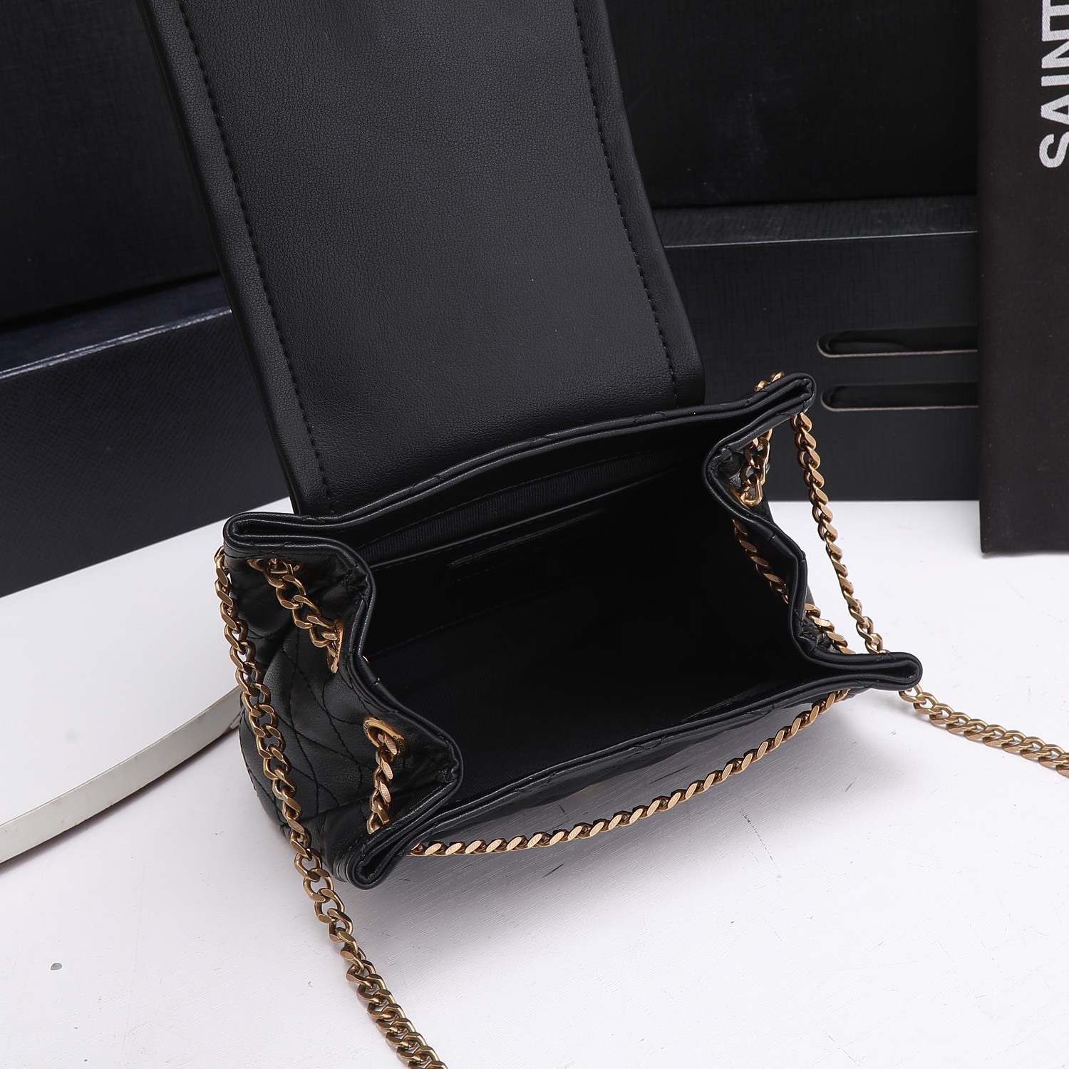 Replica Ysl Mini Nolita Bag In Lambskin- Black/White1:1High-quality replica