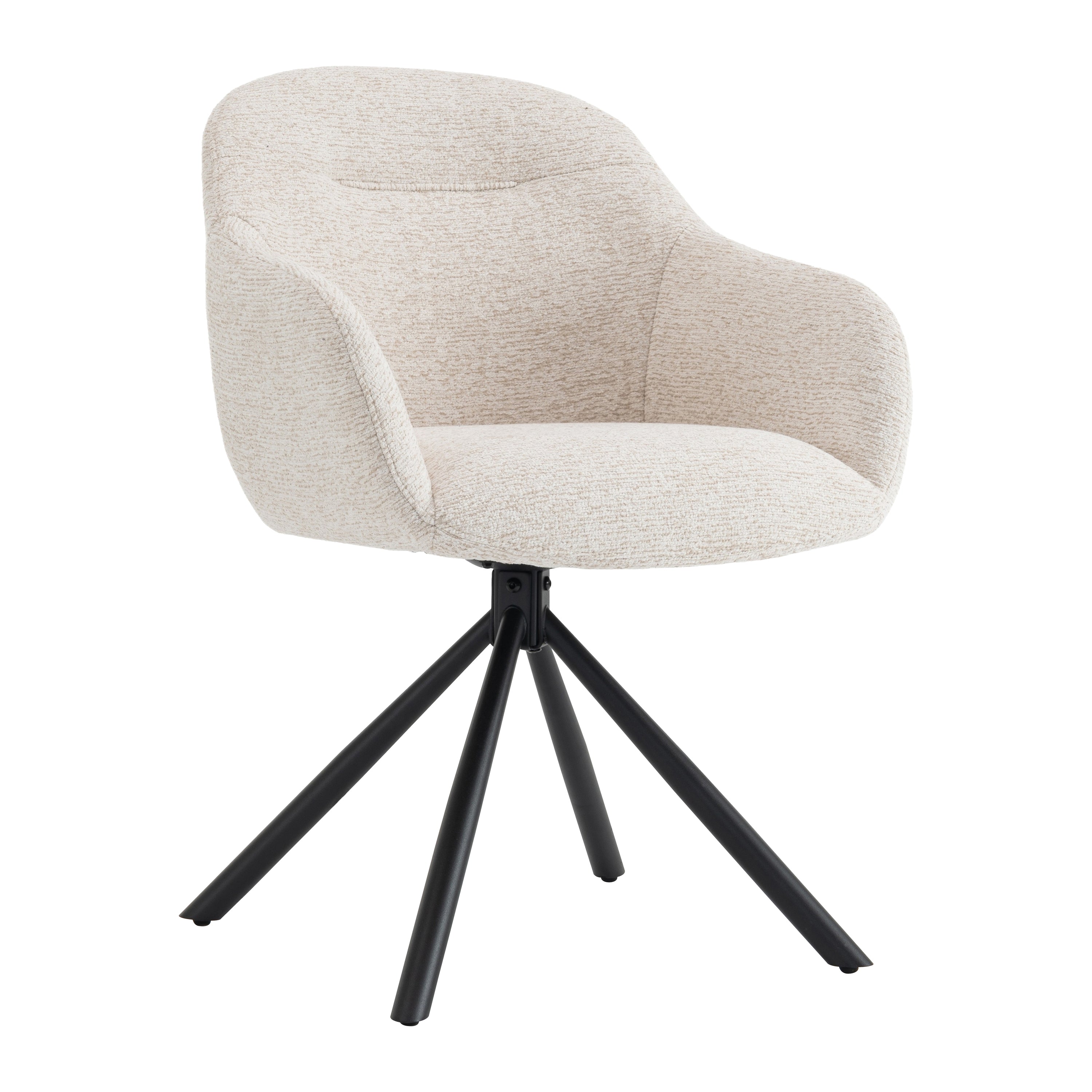 Blokker Hush Eetkamerstoel - Chenille - Beige / Zwart