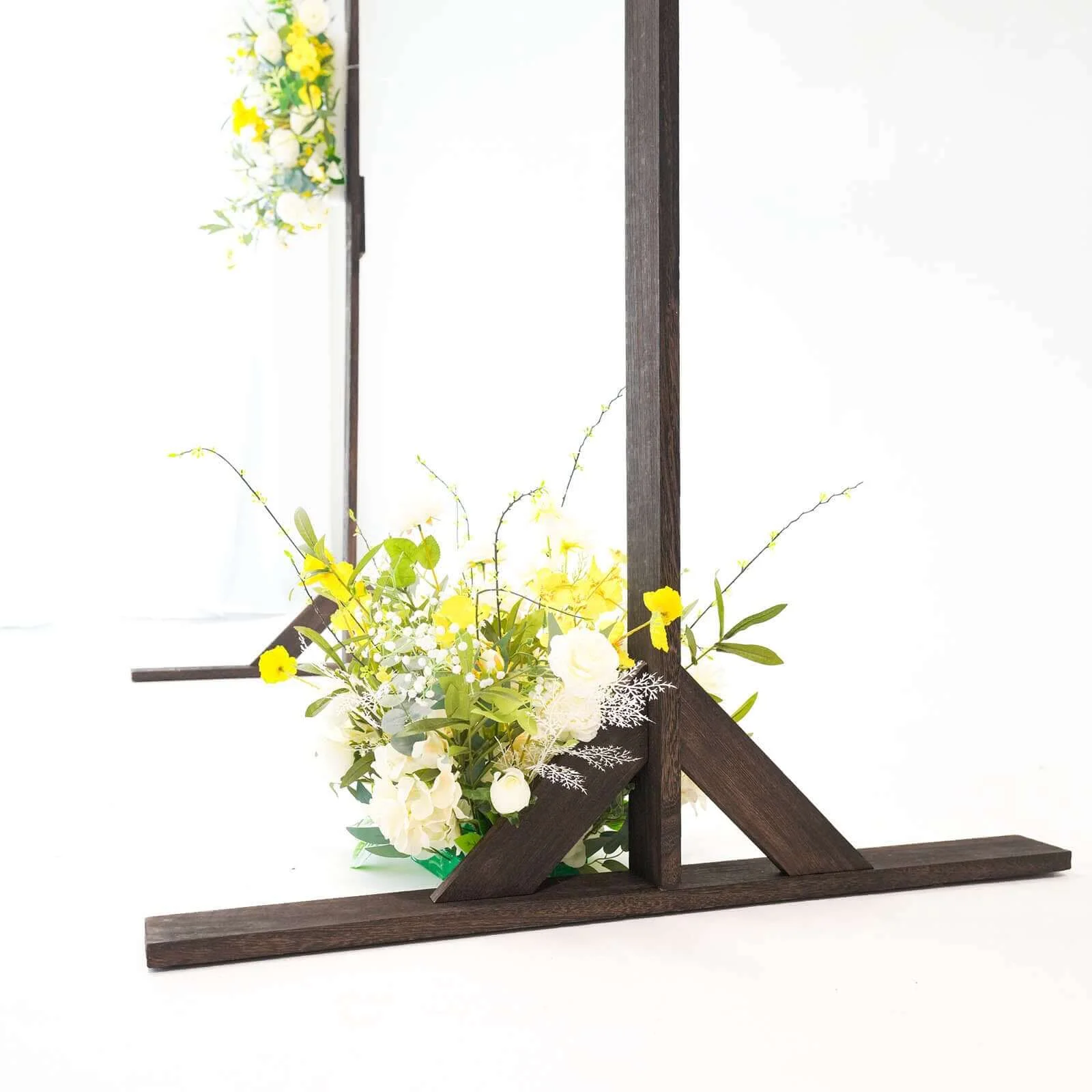 Efavormart 7FT Rustic Square Wedding Arch Wooden Backdrop Stand, Wedding Ceremony Arch - Brown - Image 15