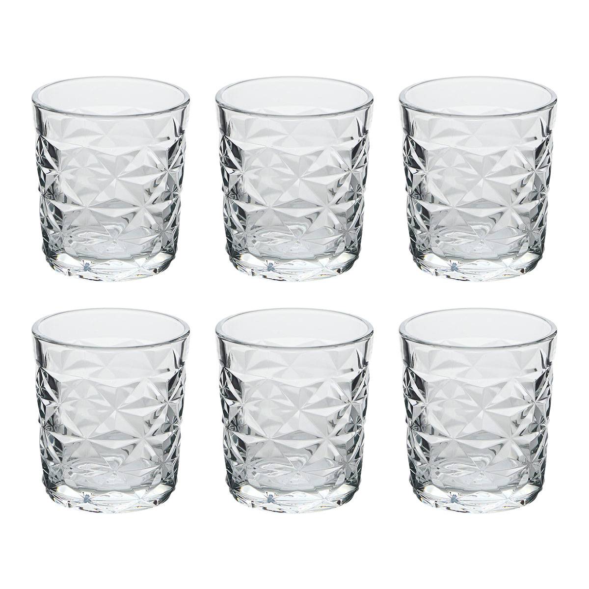 Set of 6 low tumblers "Juli'Eau" Glass, 305 ml, Transparent