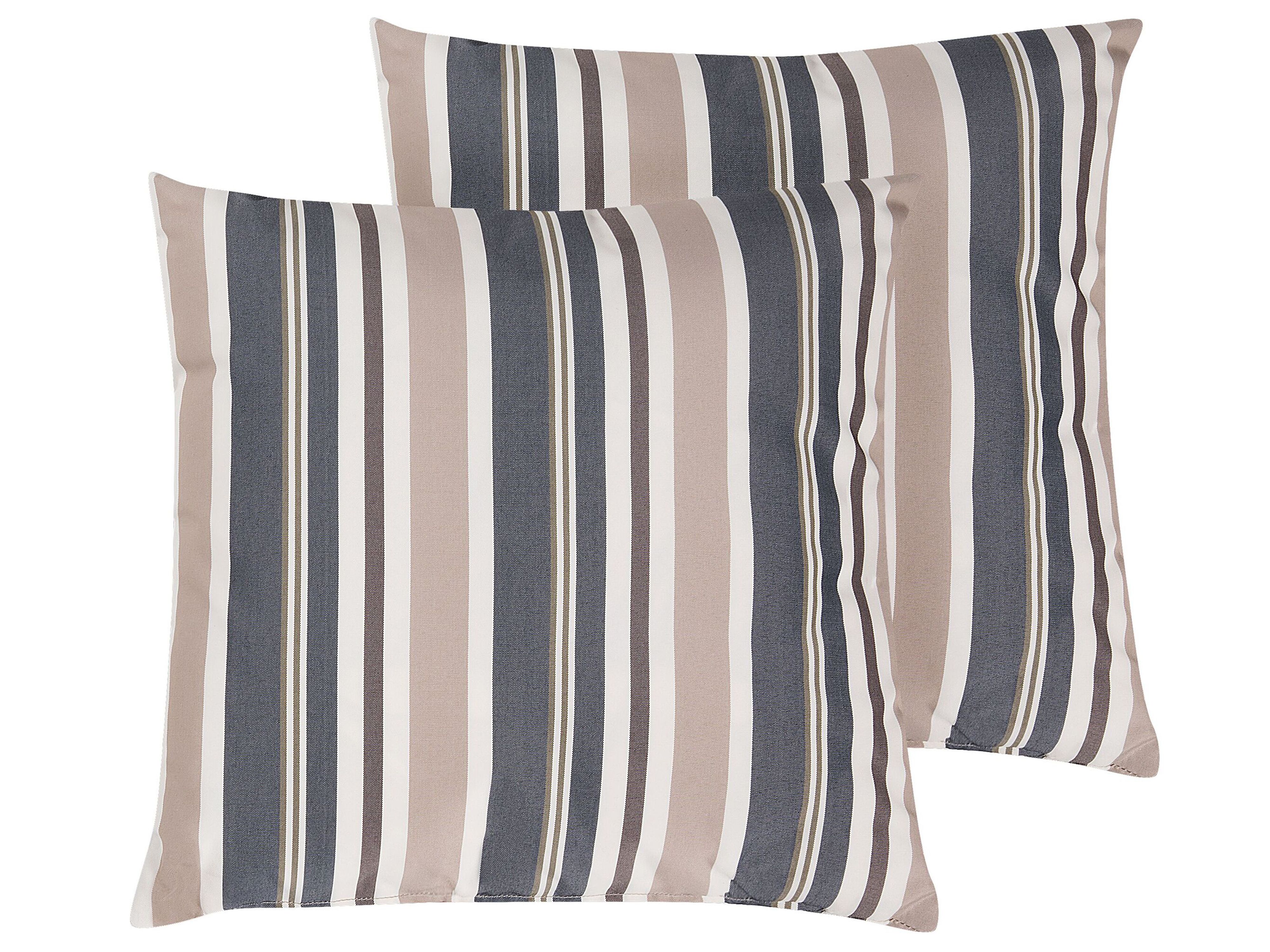 Set of 2 Outdoor Cushions KASTOS Striped 40 x 40 cm Taupe