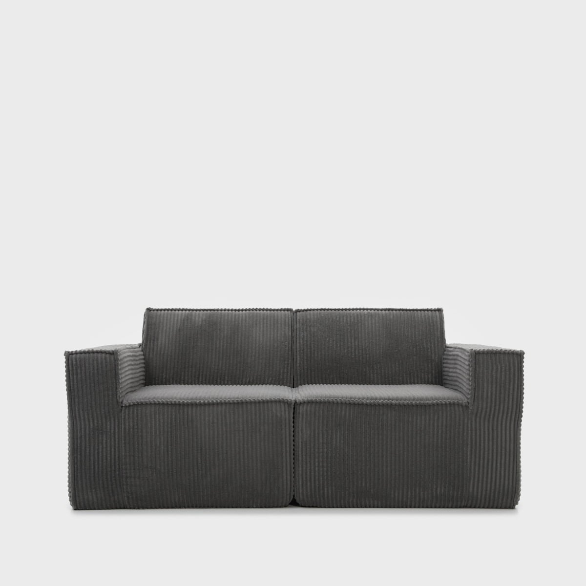 Sofa modułowa LYKKE 2-osobowa ciemnoszara piankowa sztruksowa 190x88x73 cm