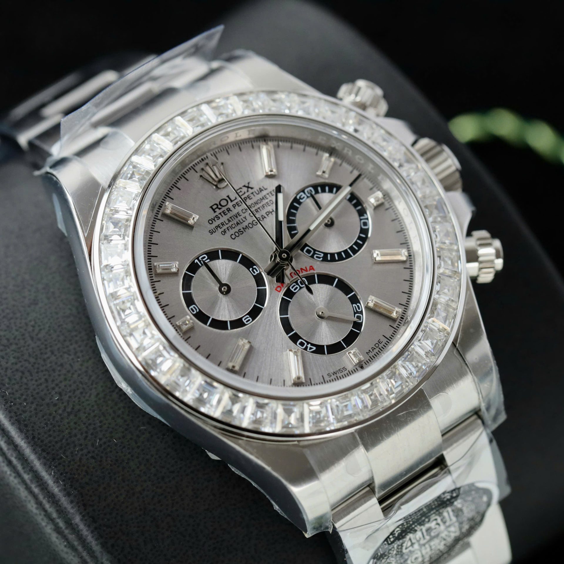 Rolex Daytona 126500 Copies Watch Diamonds Moissanite Custom 40mm - Elite Watch Atelier