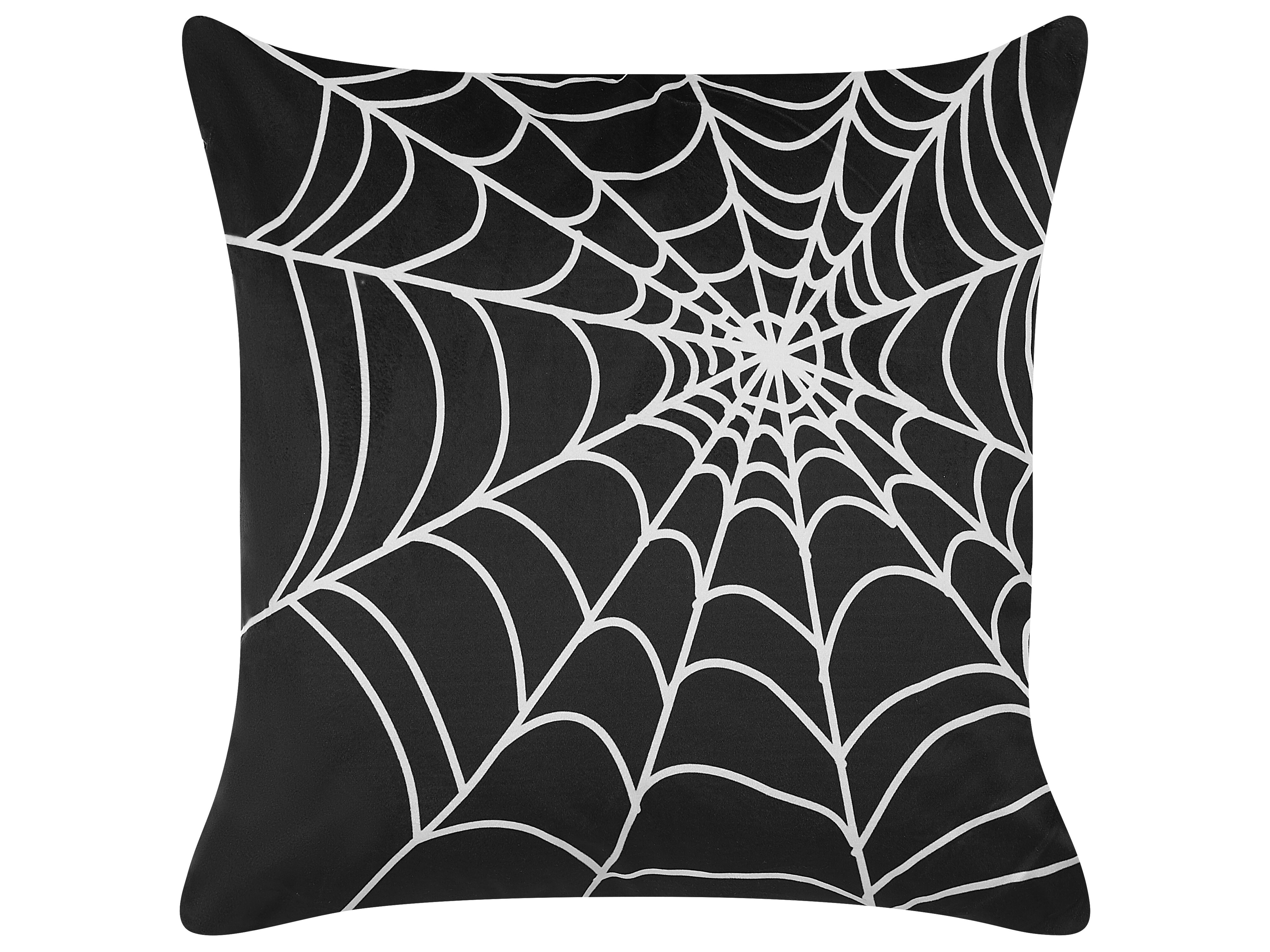 Throw Cushion LYCORIS Velvet 45 x 45 cm Black Abstract Pattern