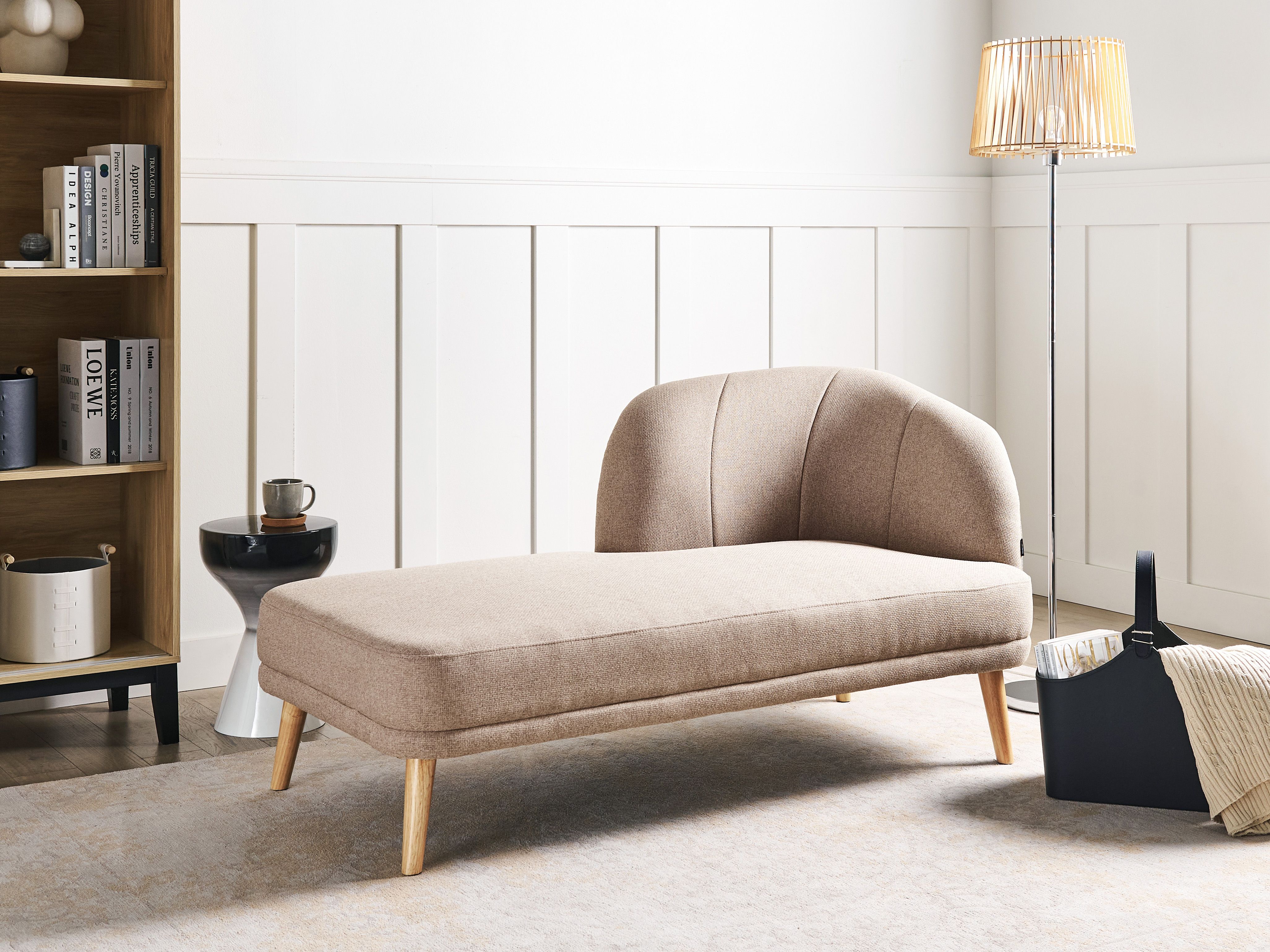 Right-Hand Chaise Lounge TANLAY Fabric Light Brown