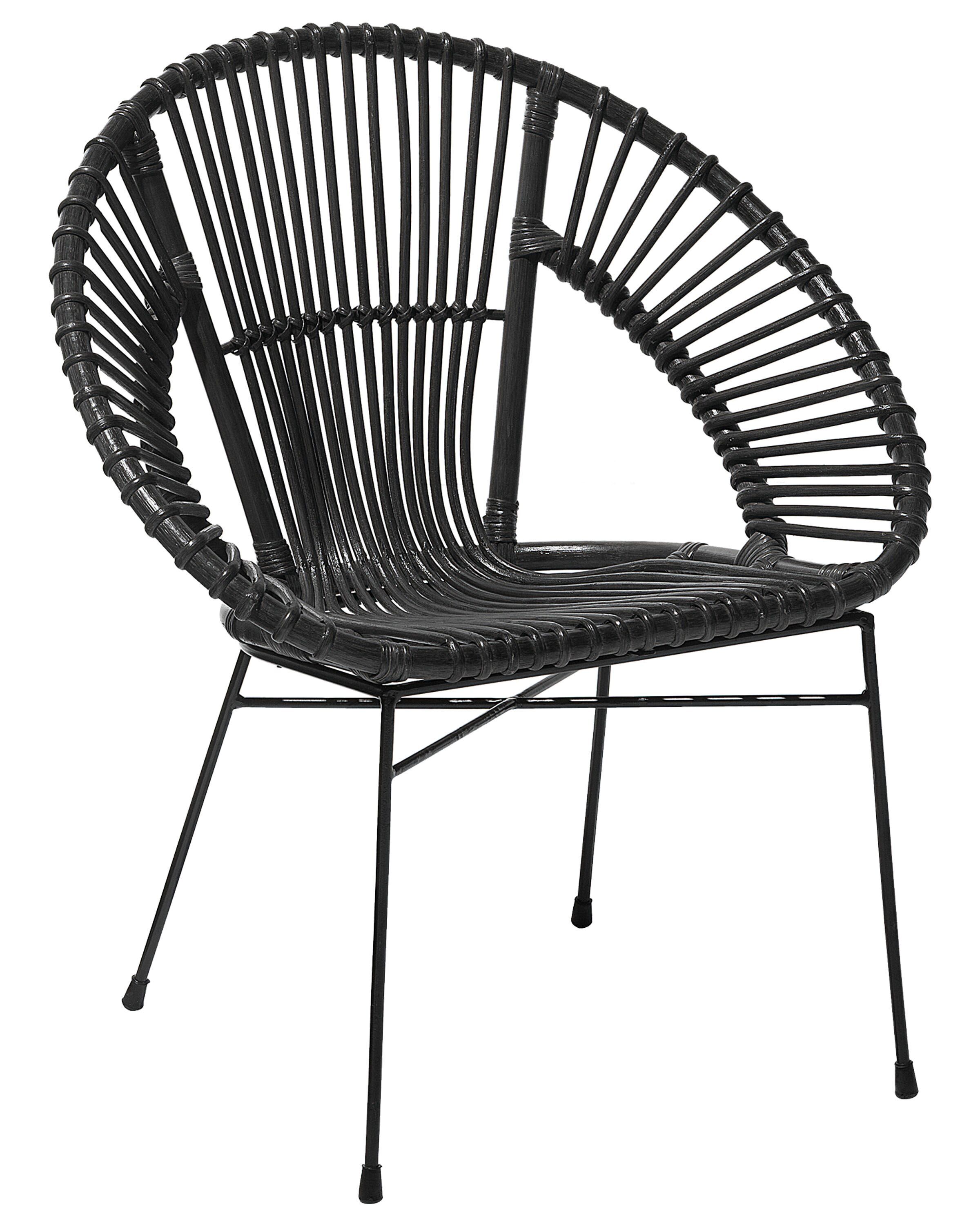 Dining Chair SARITA Rattan Black