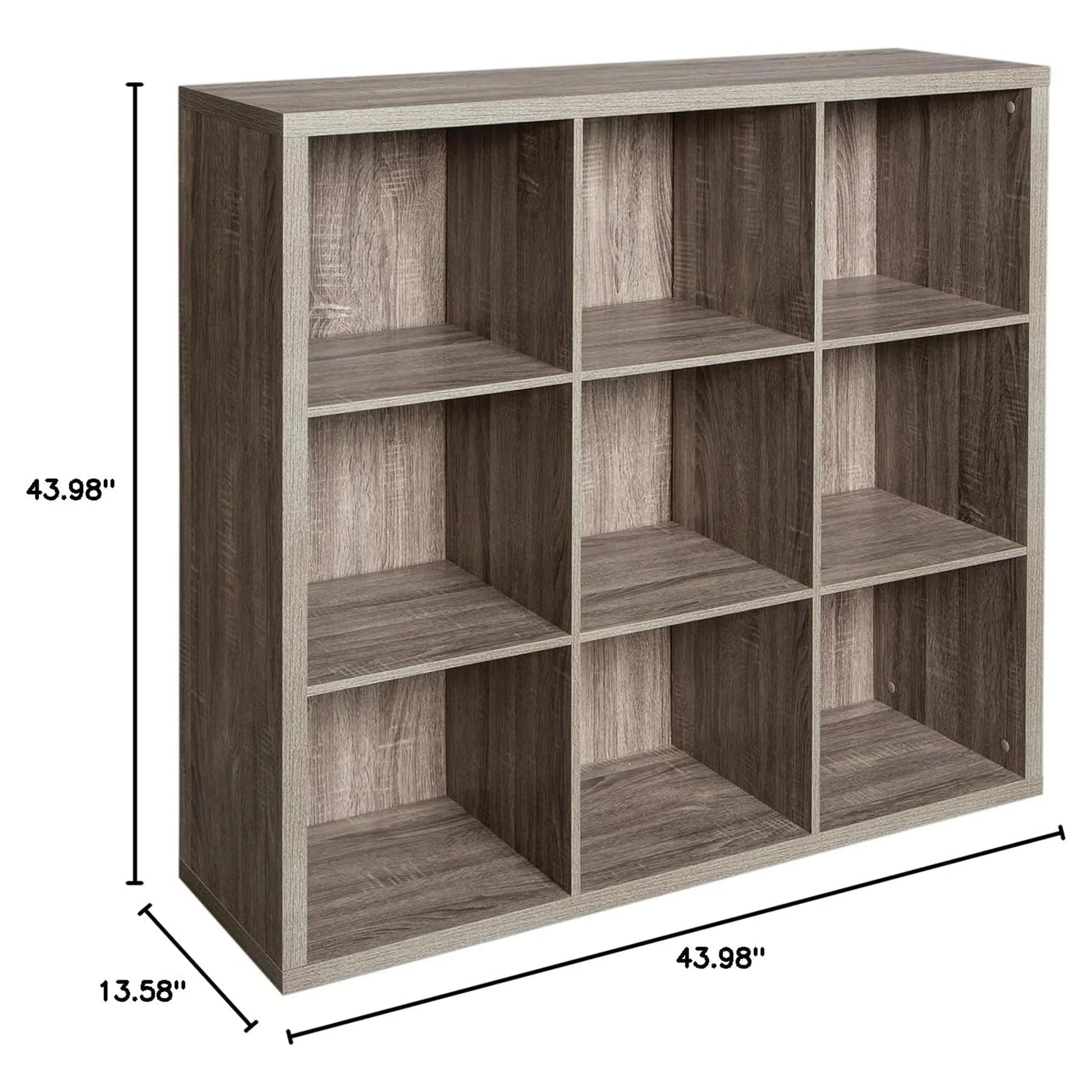 ClosetMaid 9 Cube Storage Shelf Bookshelf Organizer with Back Panel, Gray - Image 7