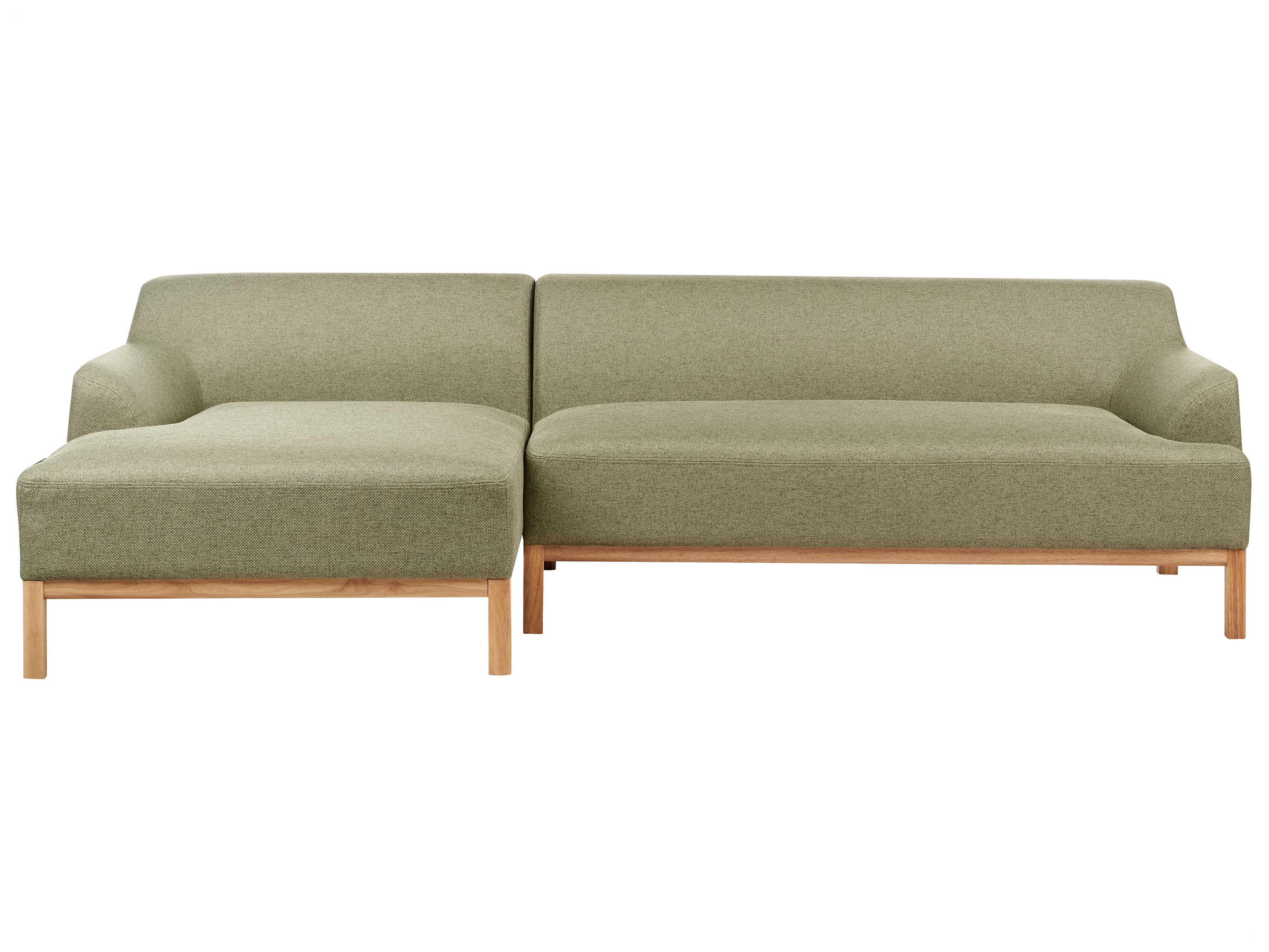 Corner Sofa 3 Seater SOSJO Fabric Olive Green Right Hand