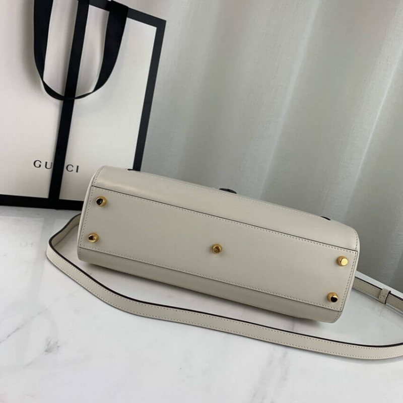 Replica Gucci Jackie 1961 Medium Tote Bag In White Leather 6490161:1High-quality replica