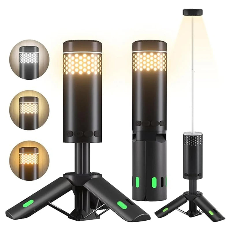 Oplaadbare LED Campinglantaarn met Statief en Power Bank – 45 Uur Verlichting