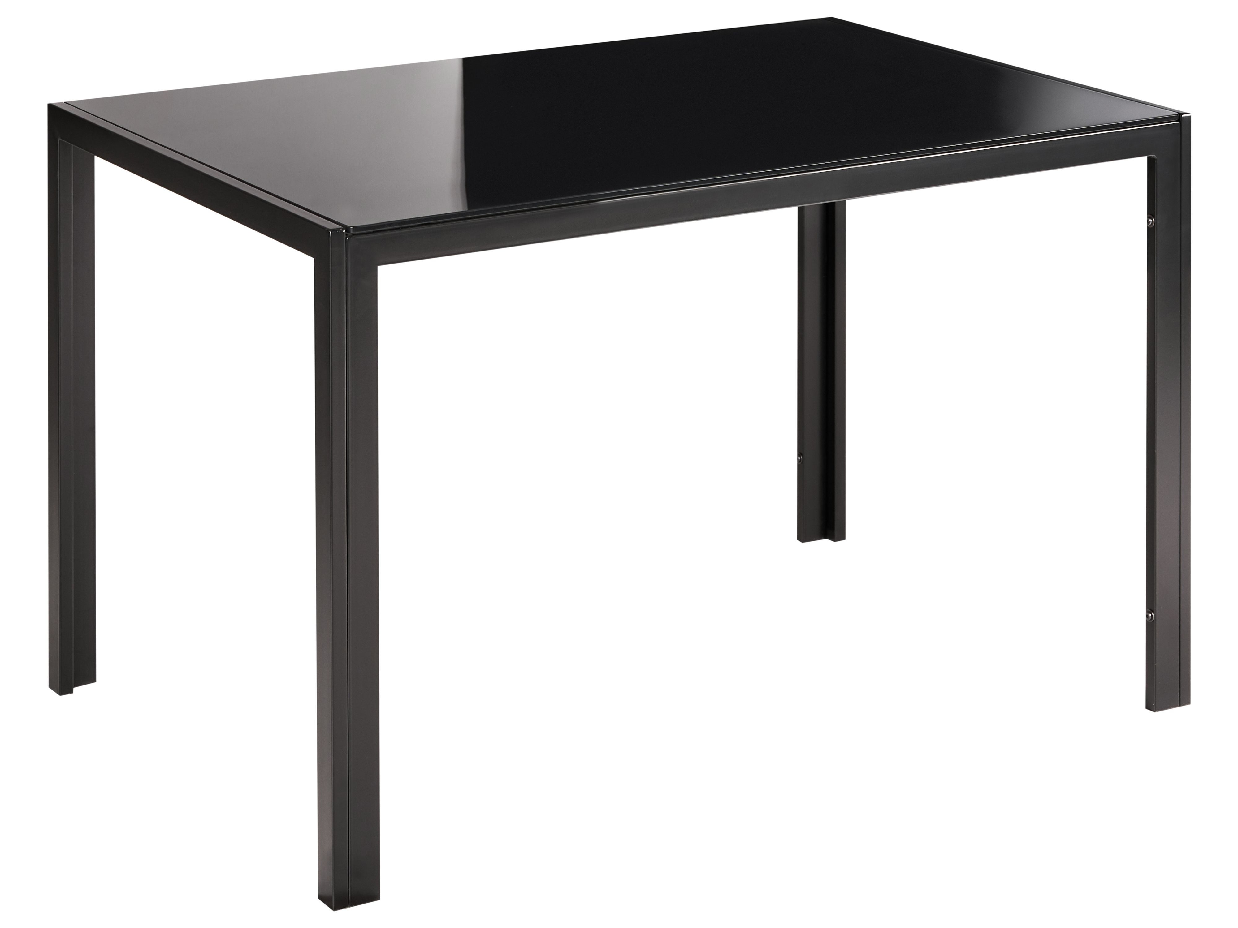 Dining Table LAVOS Black 120 cm 80 cm Tempered Glass