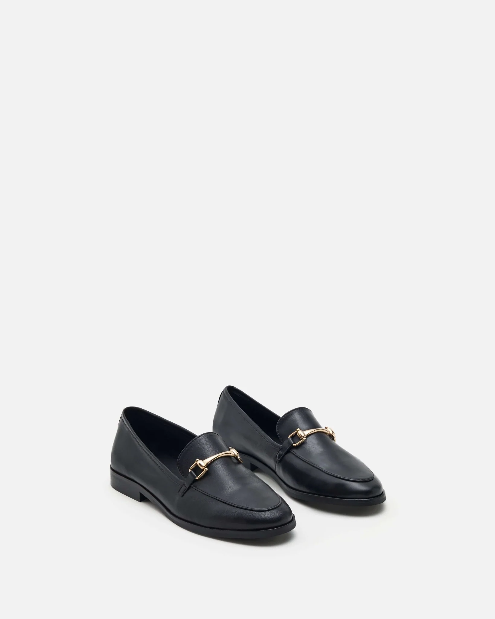 MOCASSINS TALBA - En cuir métallisé noir