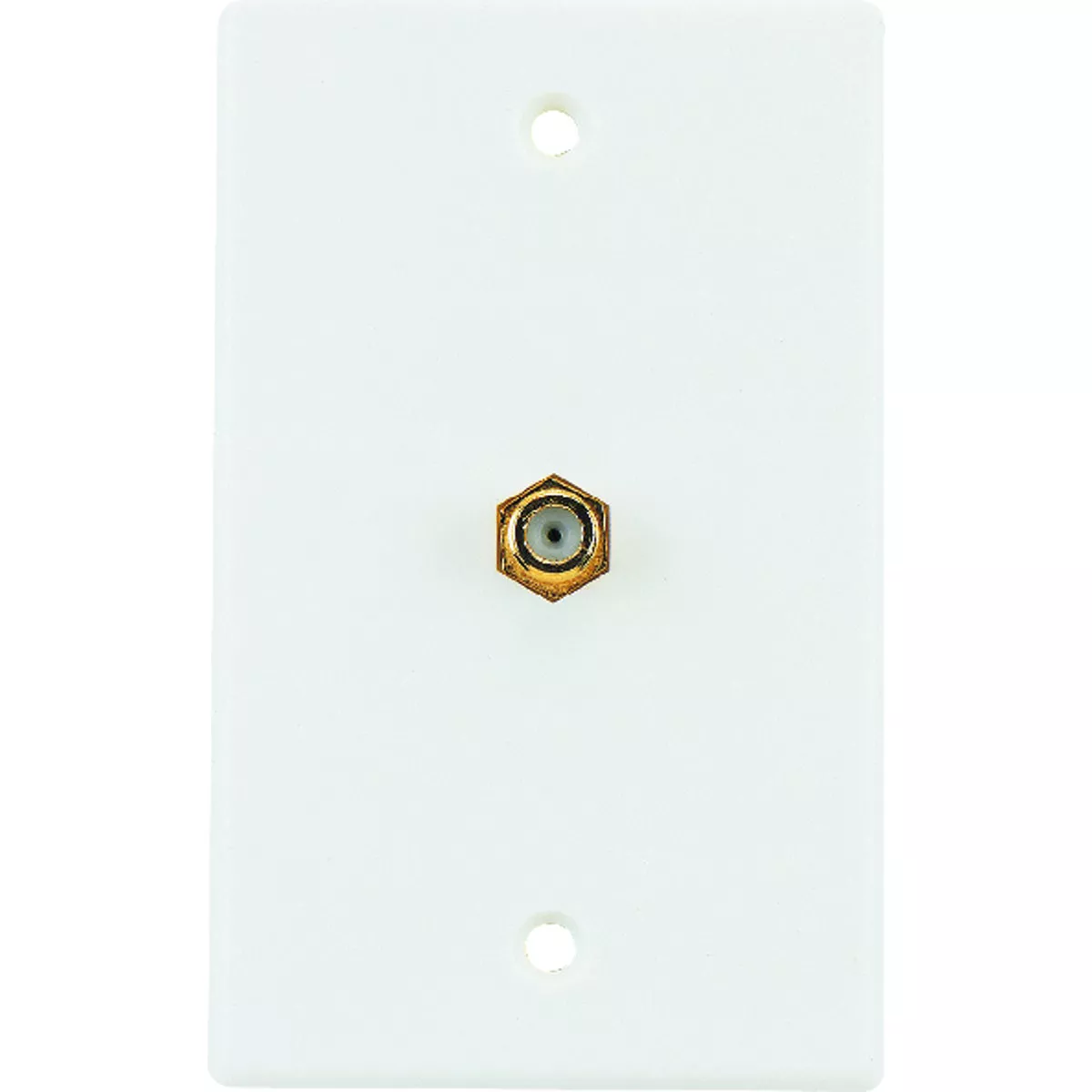 RCA White Single F-Connector Coaxial Wall Plate
