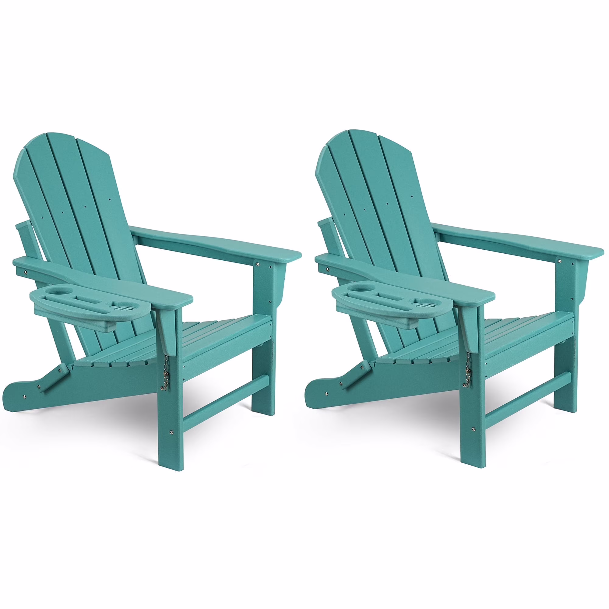 FOOWIN HDPE Plastic Adirondack Chairs Set of 4, Black - Image 7