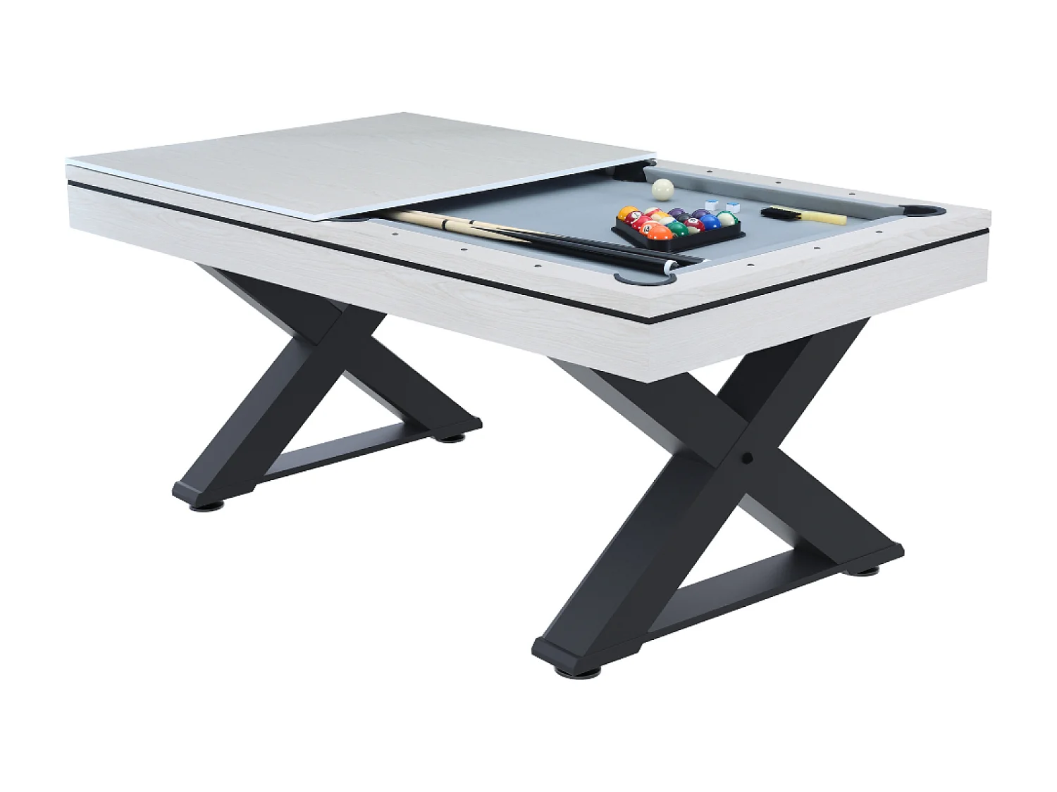 Table multi-jeux, ping-pong et billard en bois blanc  TEXAS