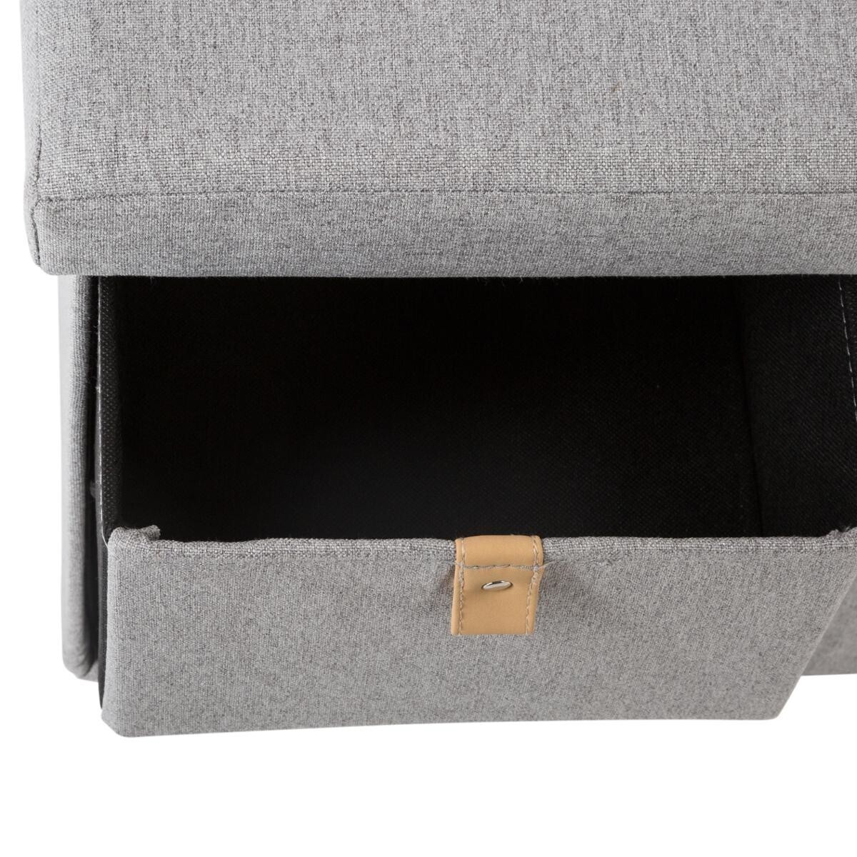 Double folding pouf "Sweden" Grey, with drawers