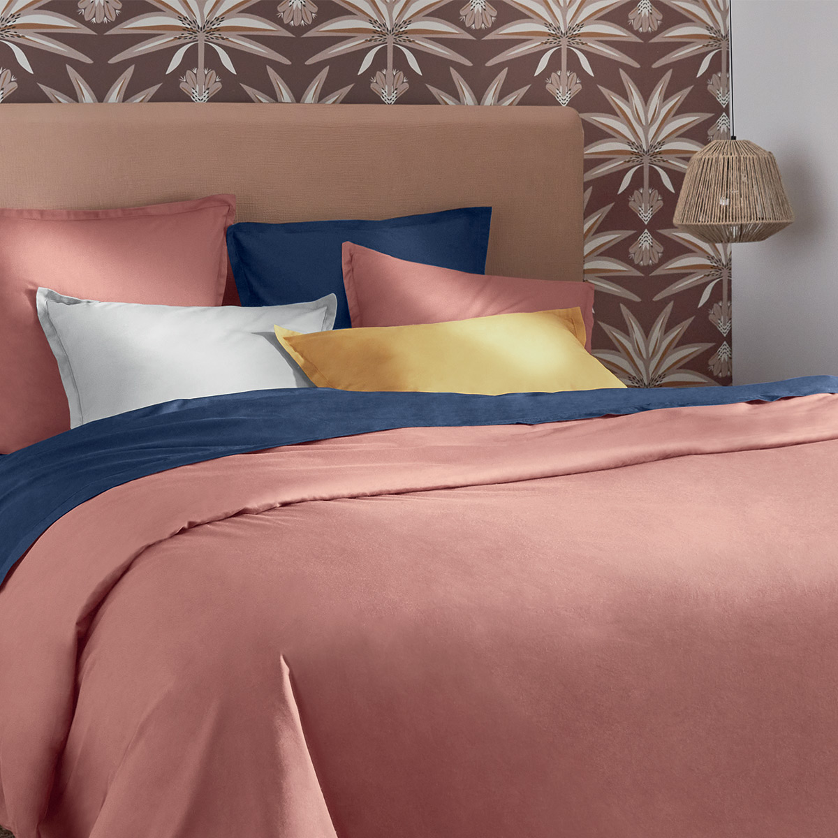 Pillowcase, cotton Mustard yellow, 63x63 cm