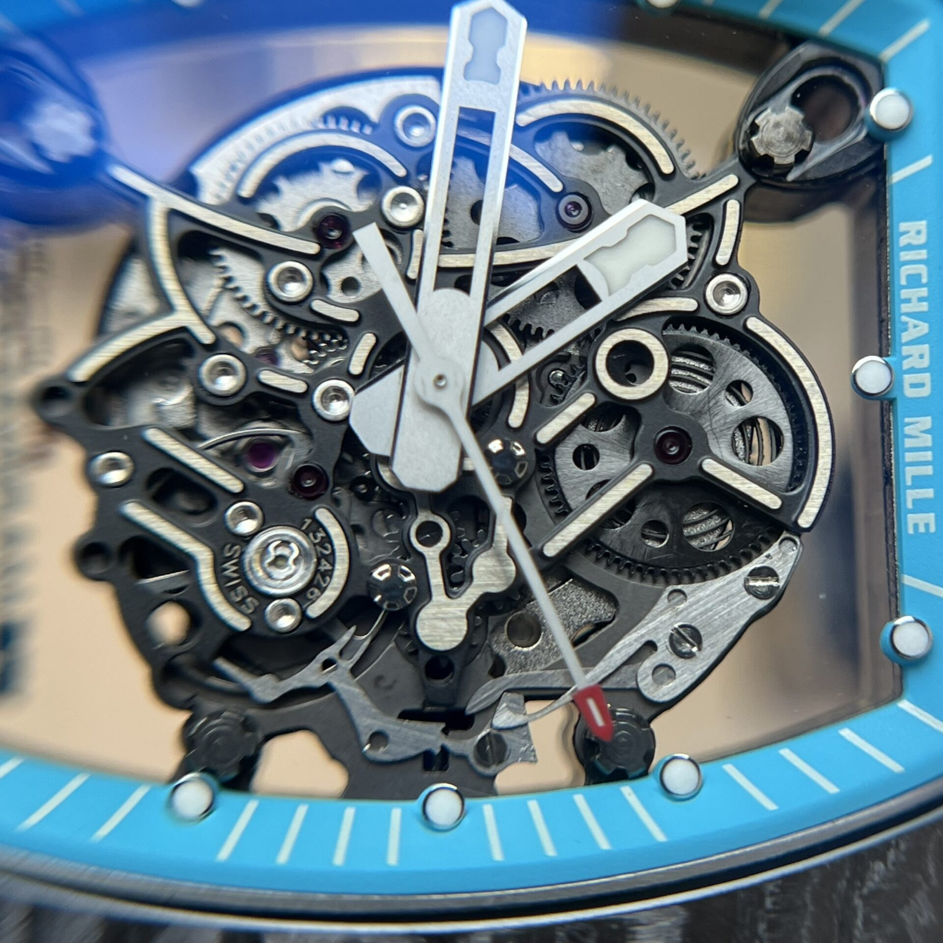 Richard Mille RM055 Full Carbon White Rubber Strap Replica 1:1 Watch 45mm - Top club