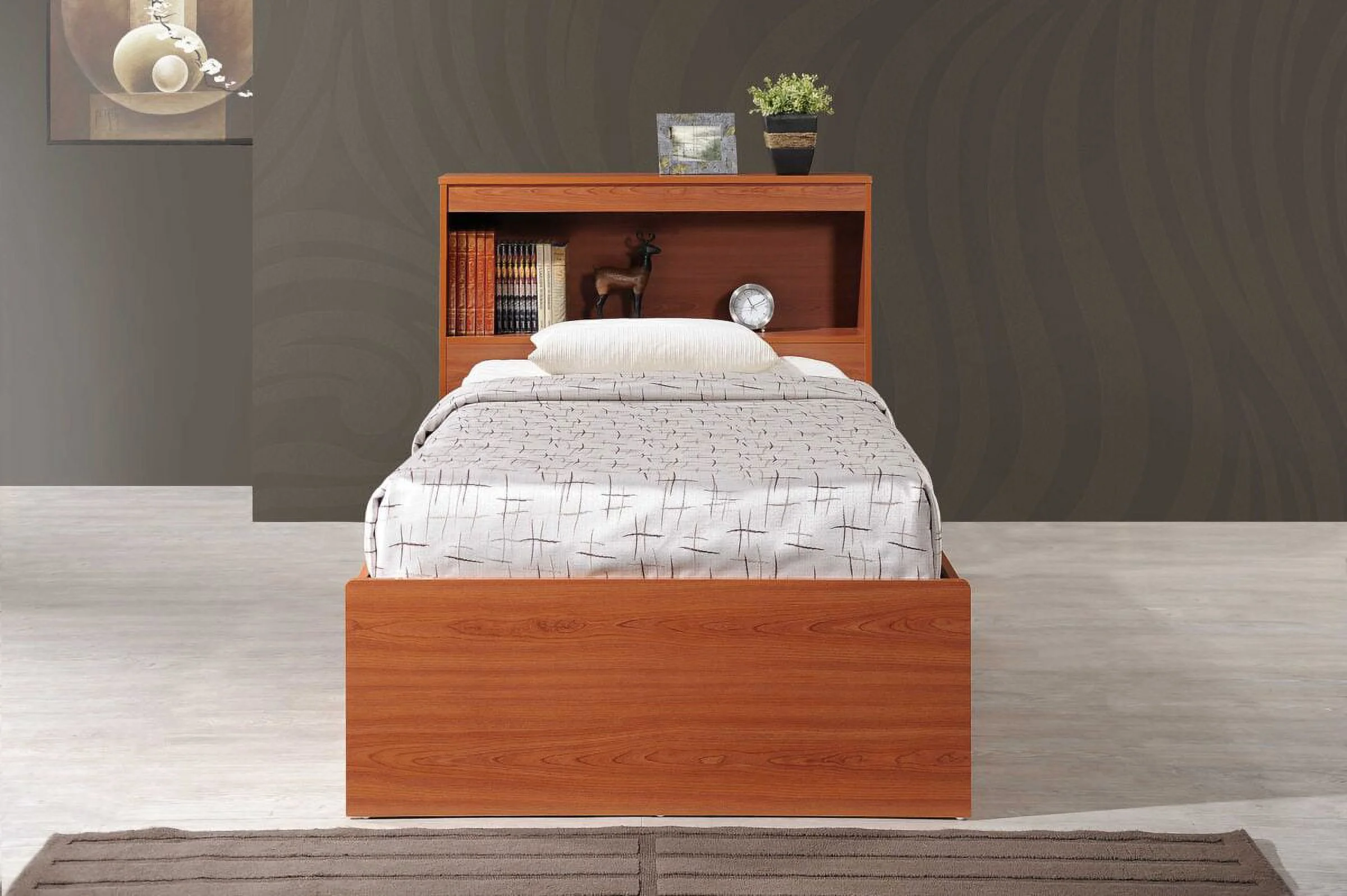 Hodedah Twin-Size Captain Bed with 3-Drawers and Headboard in White - Image 40