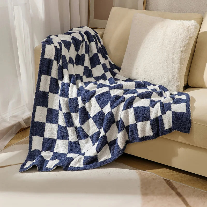NordicPlaid | Fluwelen Dambord Sofa Deken