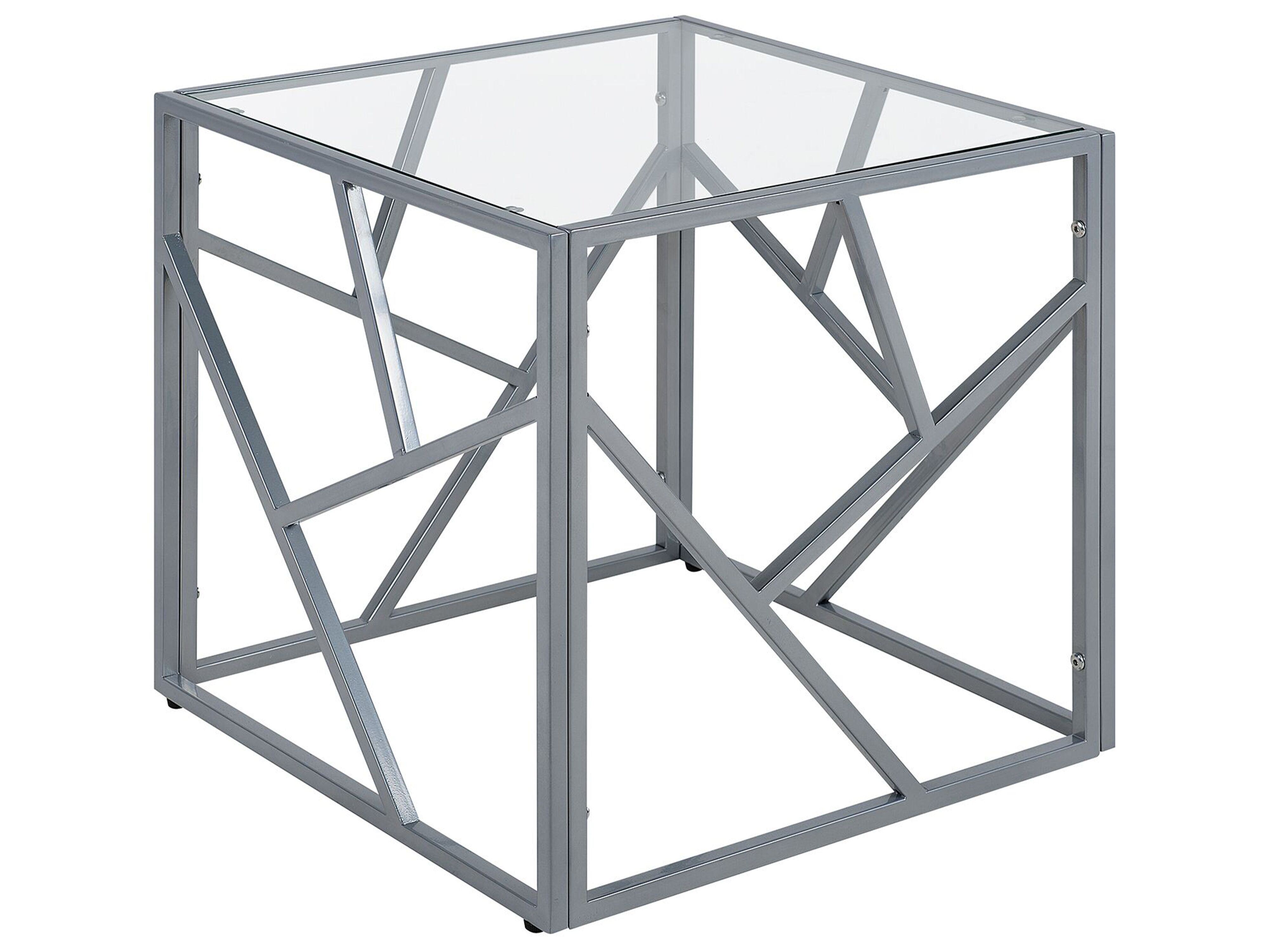 Side Table ORLAND Glass Silver
