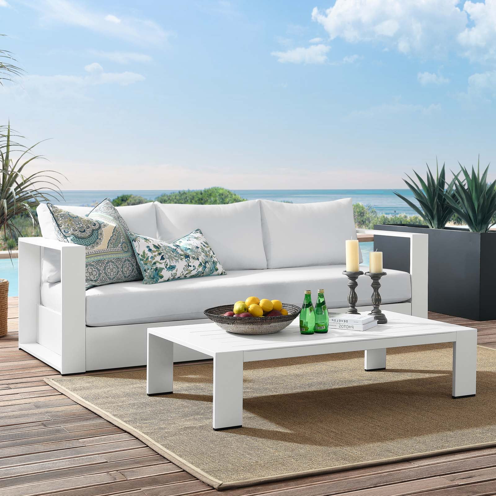 Lounge Sofa Table Set, Grey Gray, Aluminum, Metal, Fabric, Modern Contemporary, Outdoor Patio Balcony Cafe Bistro Garden Furniture Hotel Hospitality - Image 52