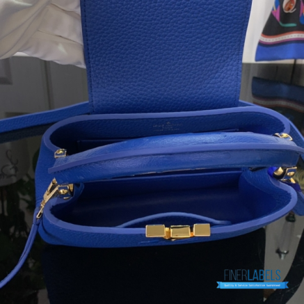 Royal Blue Pebbled Leather Mini Top Handle Handbag1:1High-quality replica