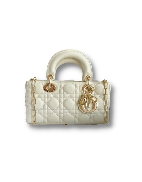 Small Lady D-Joy Bag White/Pink/Black For Women 9in/22cm M0613ONGE_M0301:1High-quality replica