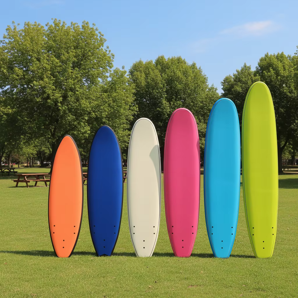 EVA EPS Wax-Free Soft Top Surfboard - Available Unisex Board with Fins for Ocean Activities