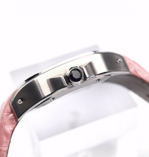 Replica Cartier V6 Santos 100 W20126X8 36mm White Dial Black Leather Strap - Top club