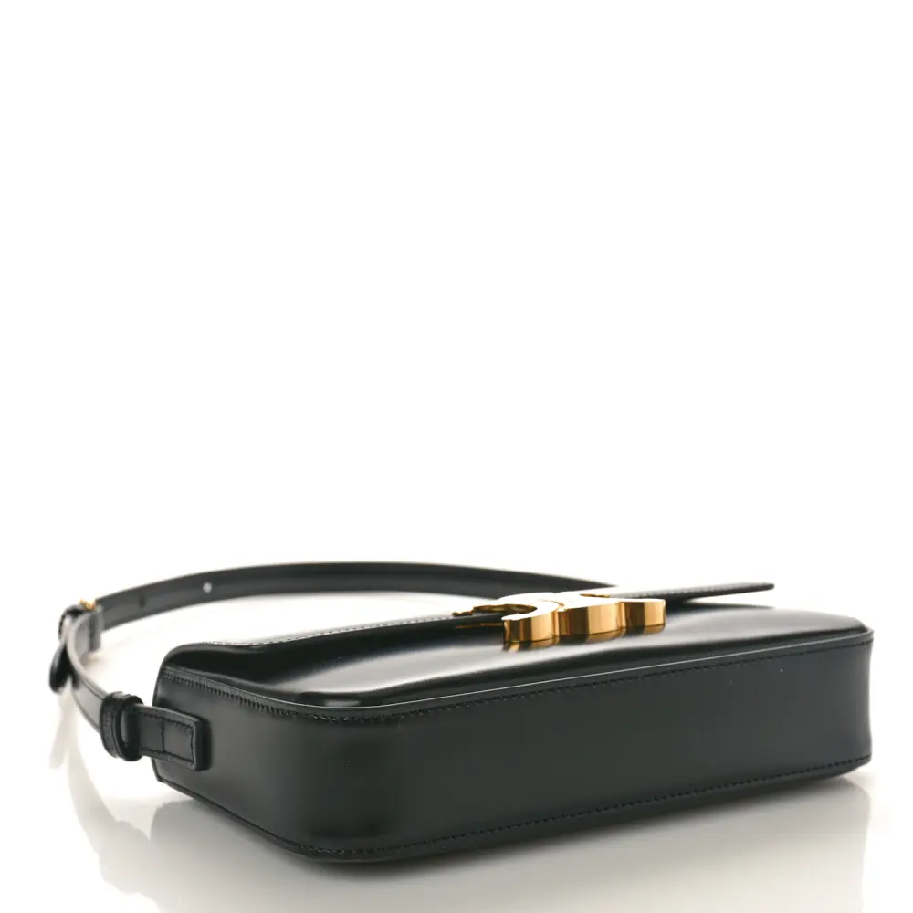 Replica Celine Black Calfskin Triomphe Shoulder Bag with Gold Hardware1:1High-quality replica