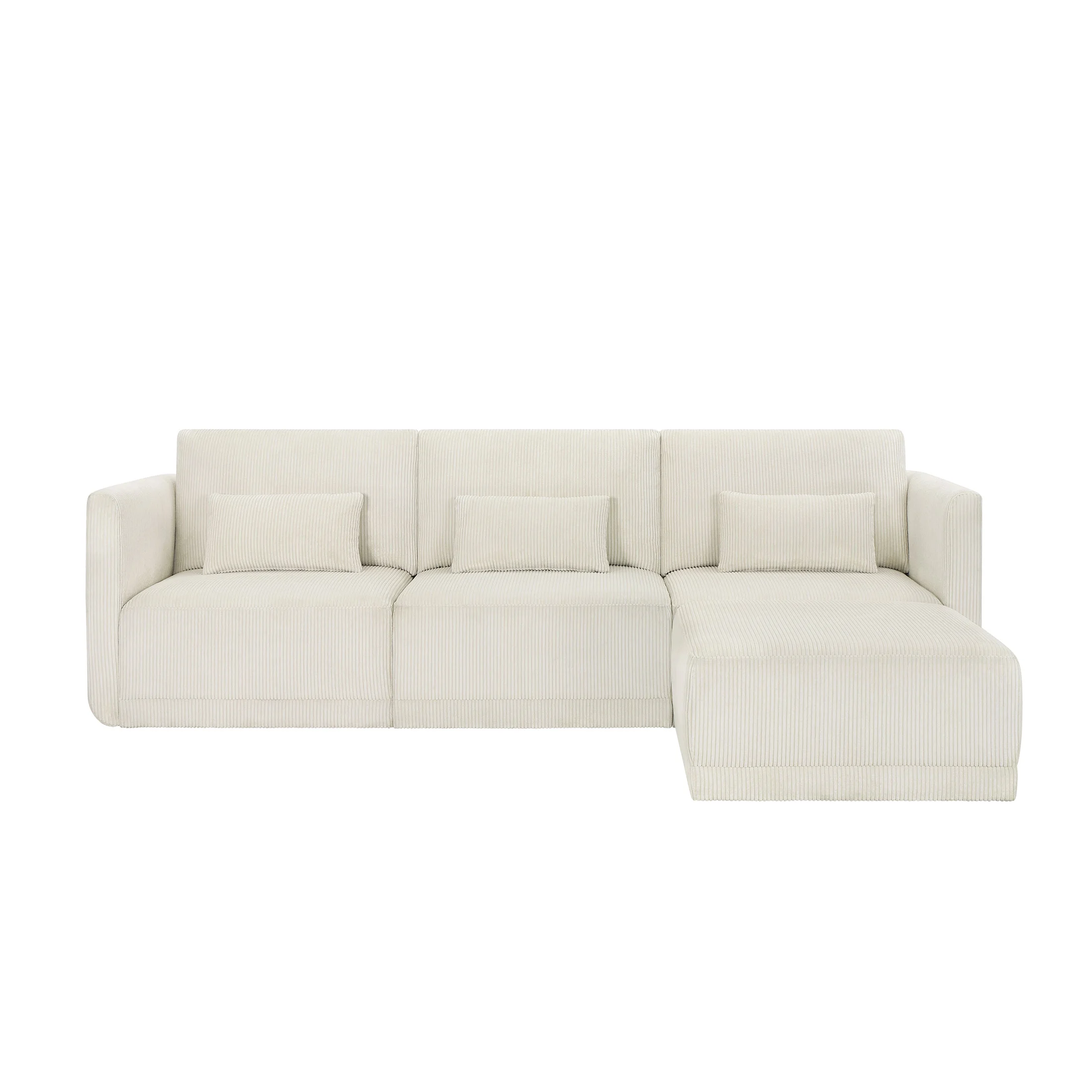 Beautiful Drew Modular Sectional Sofa with Ottoman by Drew Barrymore, Gray Fabric - Image 51