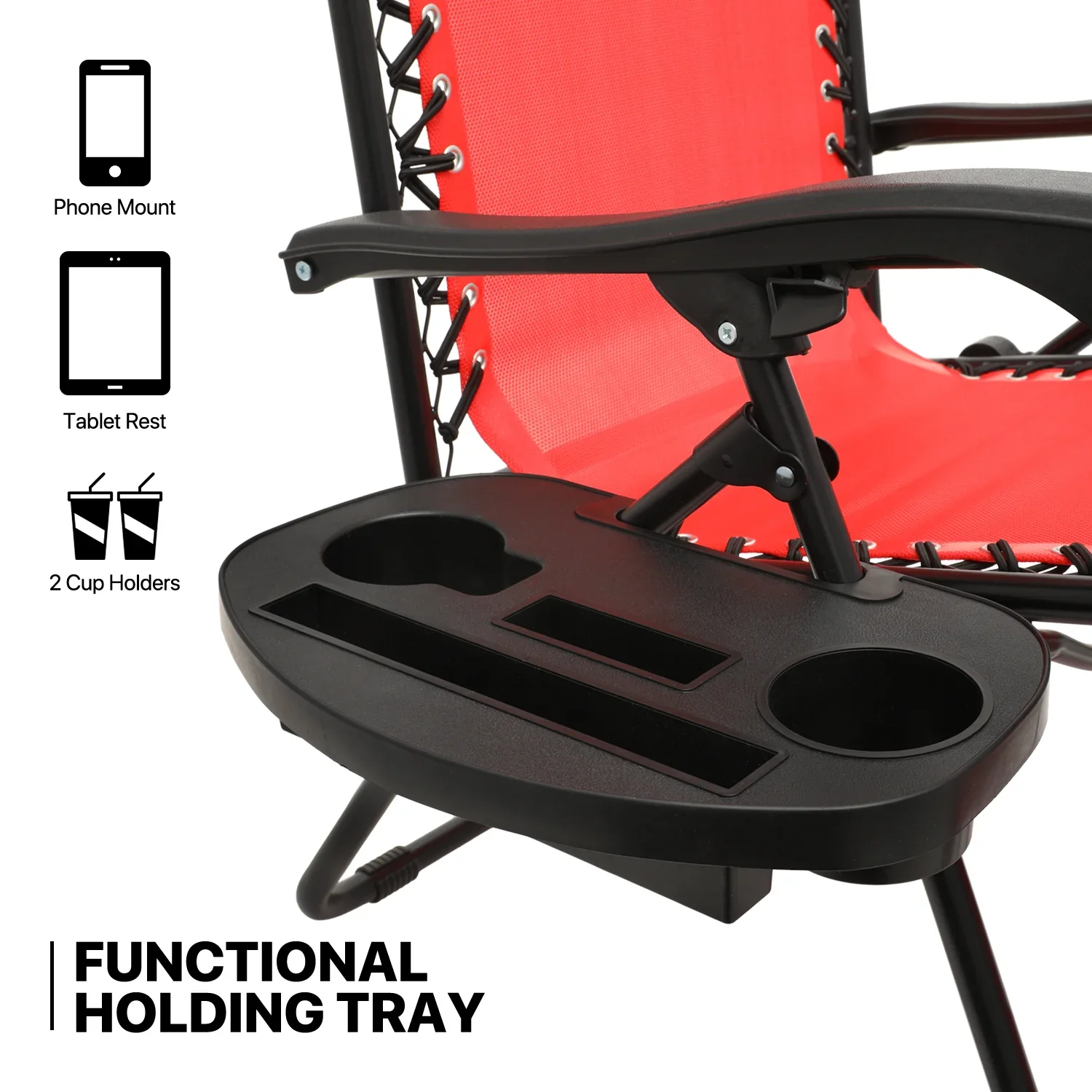 MoNiBloom Zero Gravity Reclining Chairs Set Of 2 With Canopy Shade And Headrest, Black - 330 lbs - Image 80 MoNiBloom Zero Gravity Reclining Chairs Set Of 2 With Canopy Shade And Headrest, Black - 330 lbs - Image 80