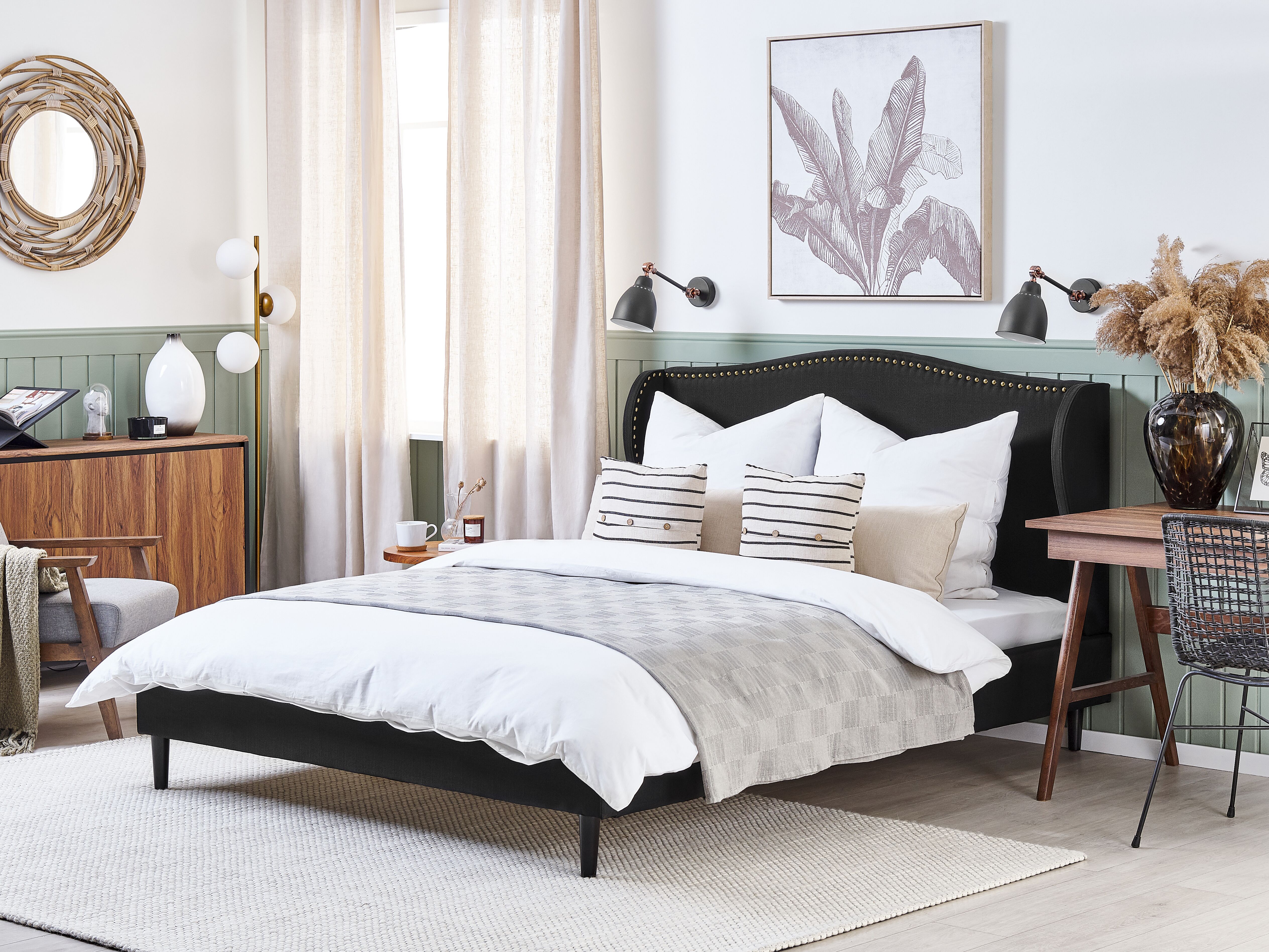 Bed Fabric COLMAR 180 x 200 cm (EU Super King) Black