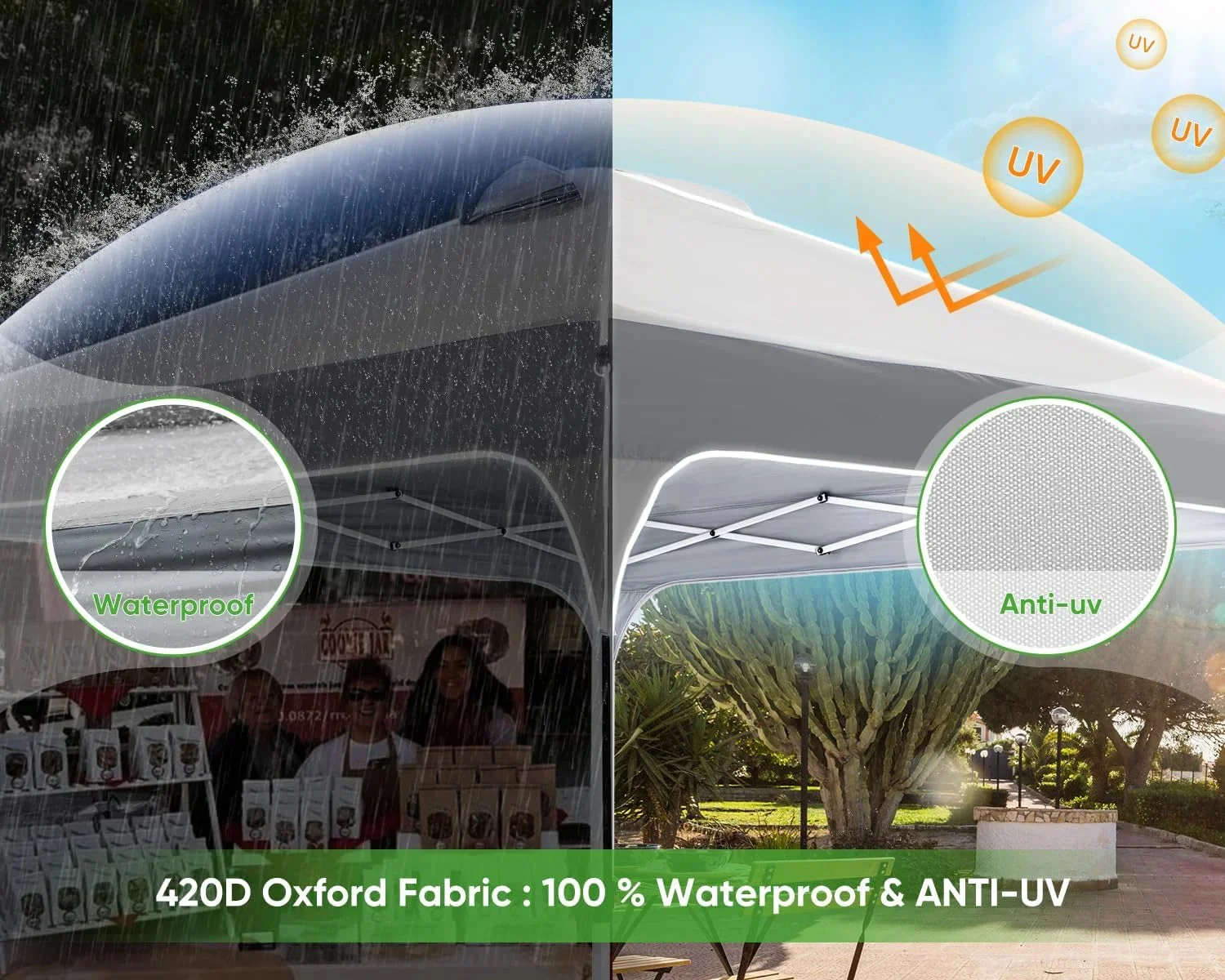 Quictent 10 x 10 ft Pop-Up Canopy Tent With Reflective Top, Fluorescent Rope And Vented Top - Image 26 Quictent 10 x 10 ft Pop-Up Canopy Tent With Reflective Top, Fluorescent Rope And Vented Top - Image 26