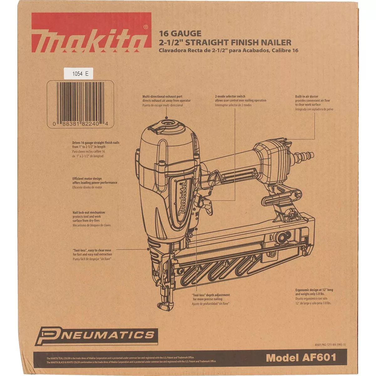 Makita 16-Gauge 2-1/2 In. Straight Finish Nailer